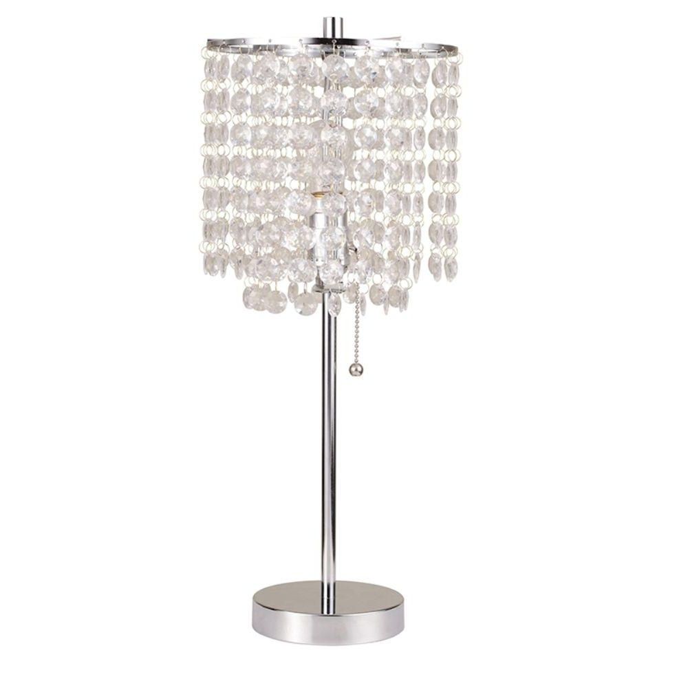 Current Ore International 20.25 In. Chrome Deco Glam Table Lamp 8315c – The Inside Faux Crystal Chandelier Table Lamps (Photo 2 of 15)