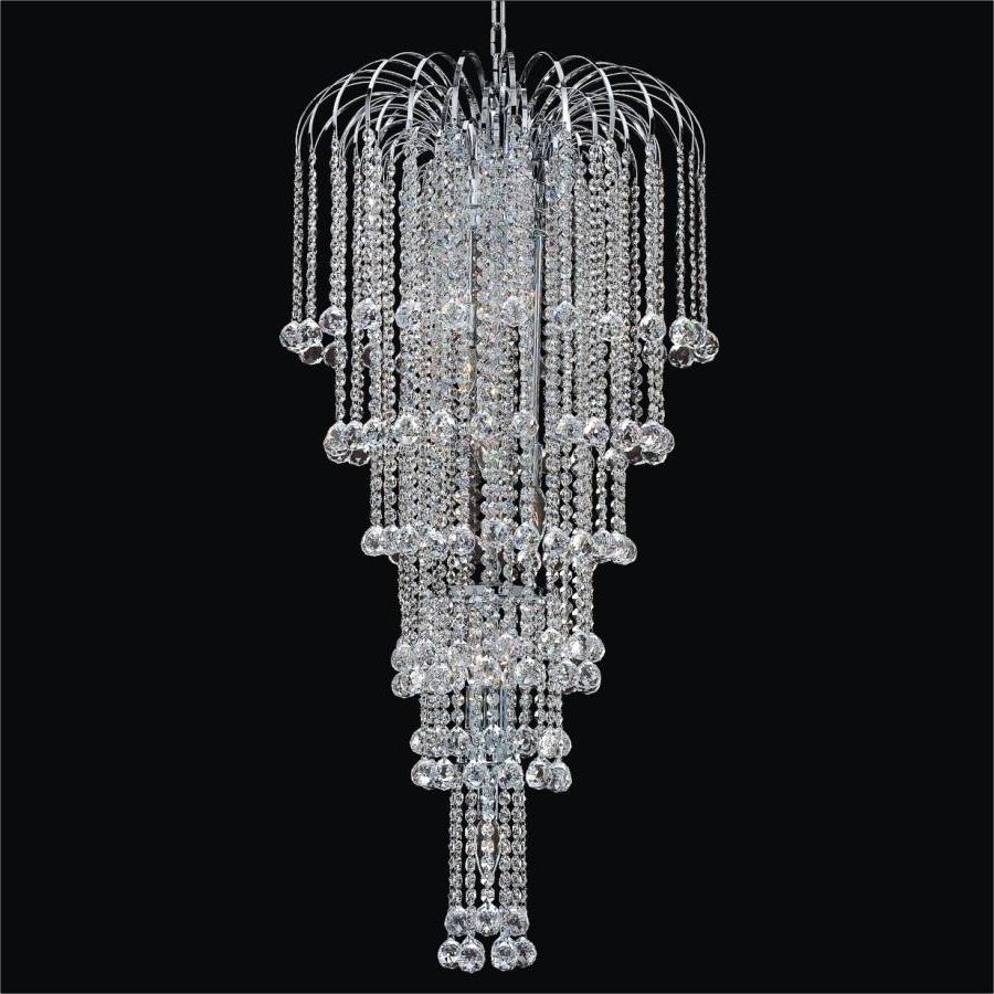 Faceted Ball Waterfall Grand Chandelier (Photo 1 of 15)