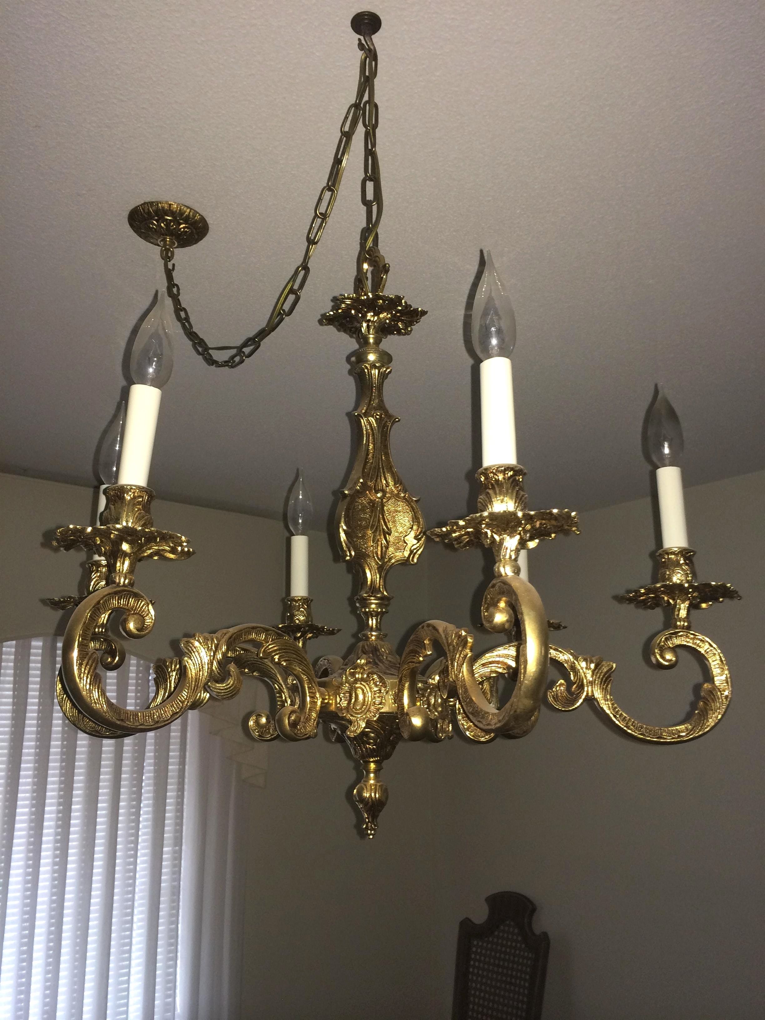 Fashionable Old Brass Chandelier Inside Light : Antique Brass Chandelier Value With Appraisal Instappraisal (View 11 of 15)