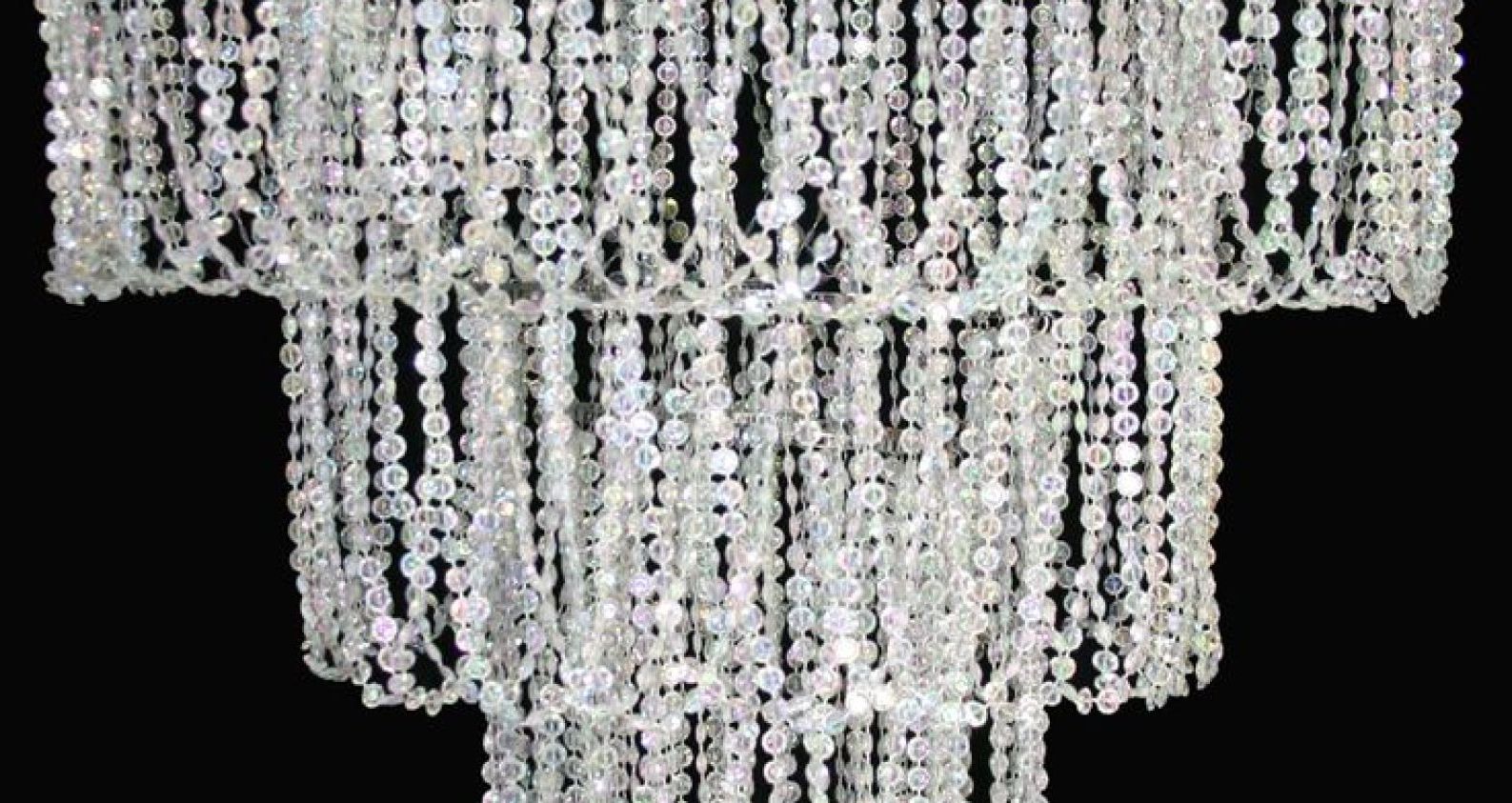 Faux Crystal Chandelier Wedding Bead Strands In Trendy Chandelier : Stunning Faux Crystal Chandelier Wedding Bead Strands (View 3 of 15)