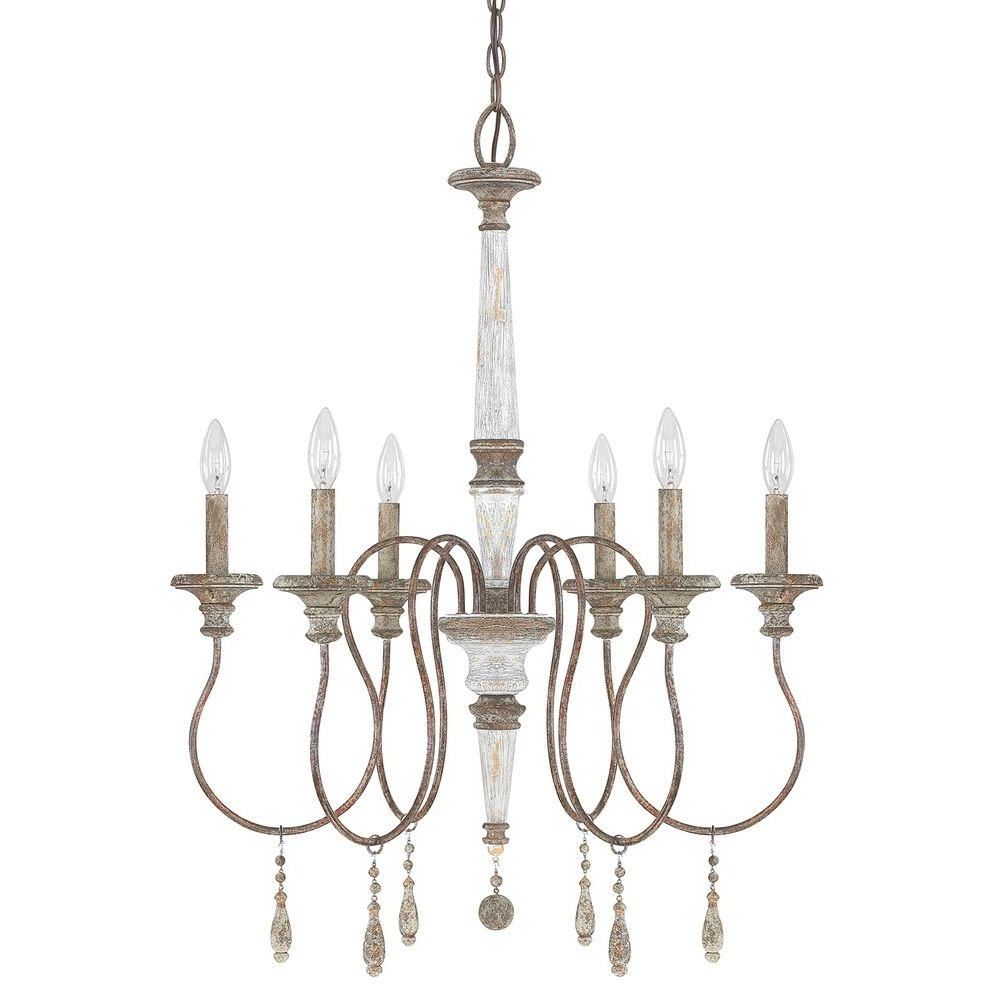 French Chandelier With 2018 6 Light French Antique Chandelier 9a194a – The Home Depot (Photo 1 of 15)