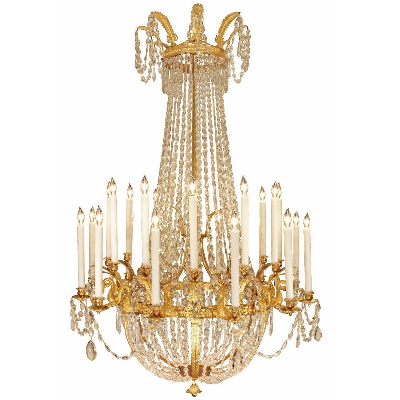 French Style Chandelier Pertaining To Well Known French 19th Century Neoclassical Style Ormolu And Crystal Chandelier (Photo 5 of 15)
