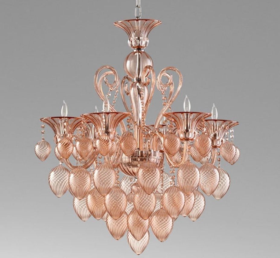 Large Glass Chandelier Throughout Latest Bella Vetro 6 Light Large Glass Chandelier (View 11 of 15)
