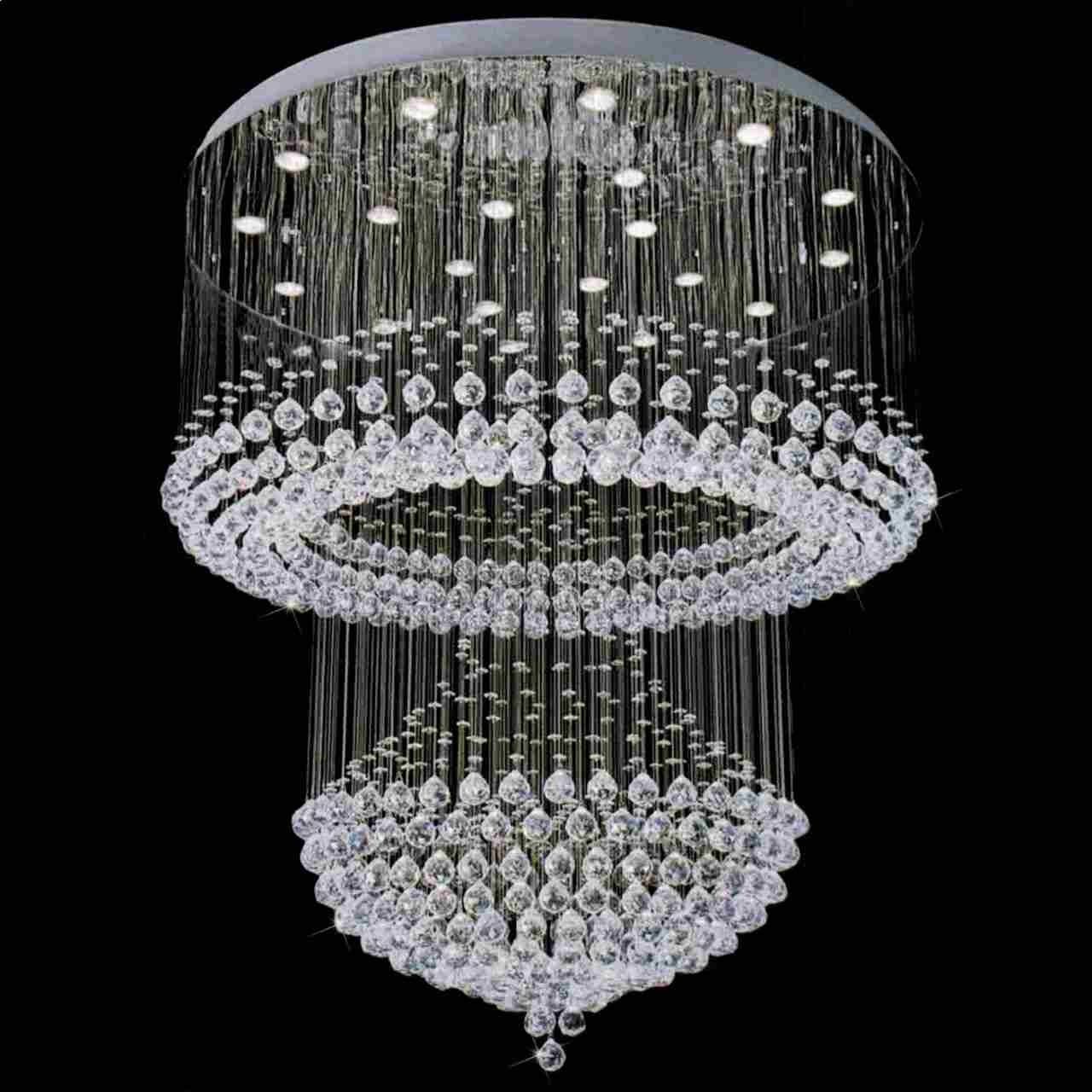 Latest Brizzo Lighting Stores. 42" Chateaux Modern Foyer Crystal Chandelier Pertaining To Huge Crystal Chandelier (Photo 9 of 15)