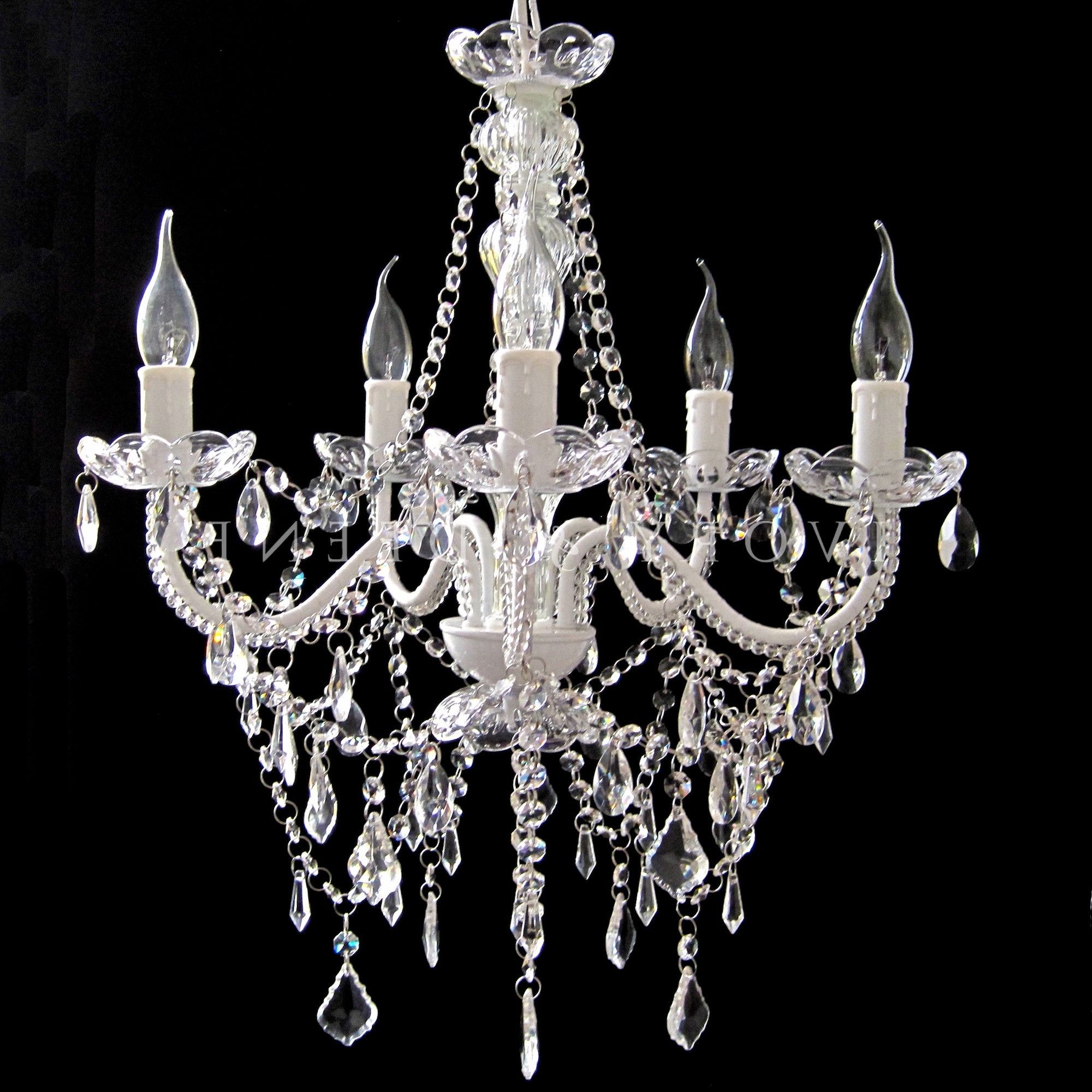 Latest French Glass Chandelier For Lighting: Chandelier 5 Light French Provincial Glass Cassie With (Photo 1 of 15)