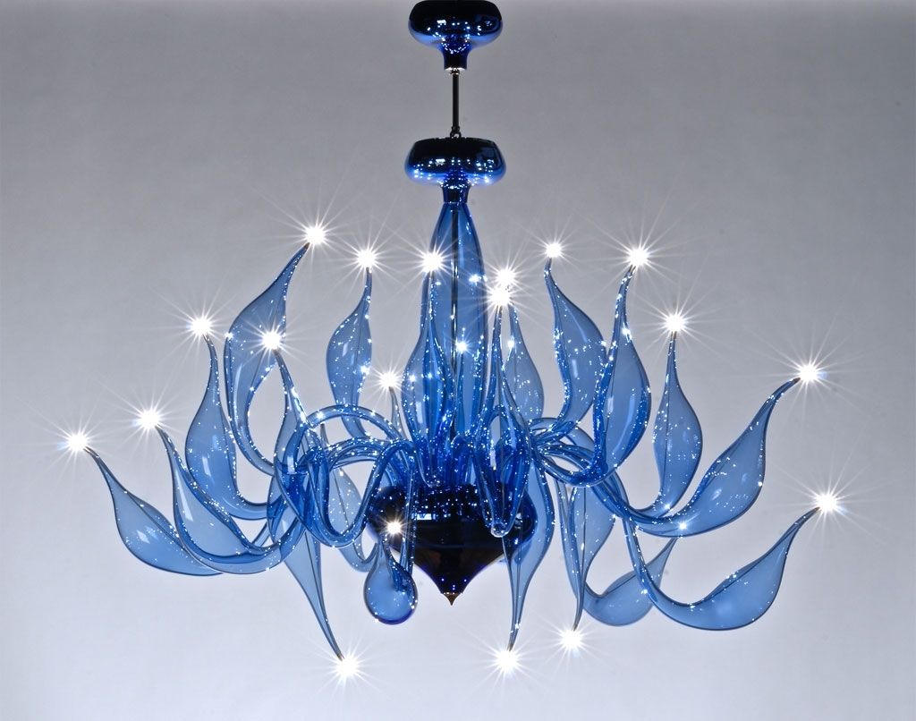 Light Blue Chandelier Lu 7 For A Modern Interior Lighting Design With Well Known Murano Chandelier (View 10 of 15)