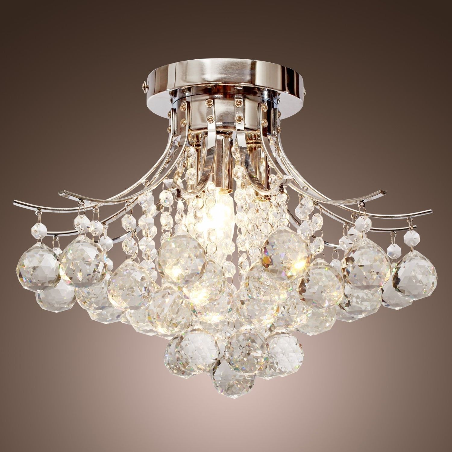 Locoâ Chrome Finish Crystal Chandelier With 3 Lights, Mini Style Intended For Well Known Small Chrome Chandelier (View 12 of 15)