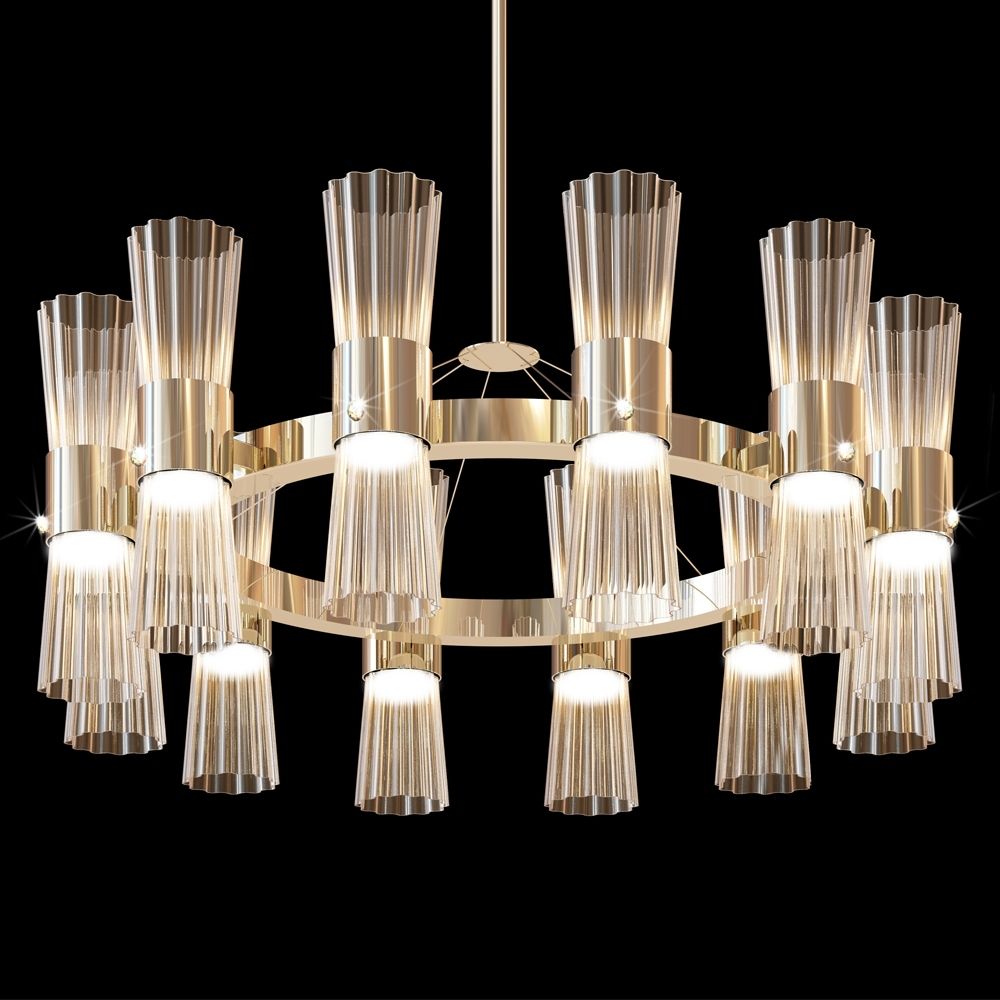 Modern Gold Leaf Murano Glass Chandelier (View 12 of 15)