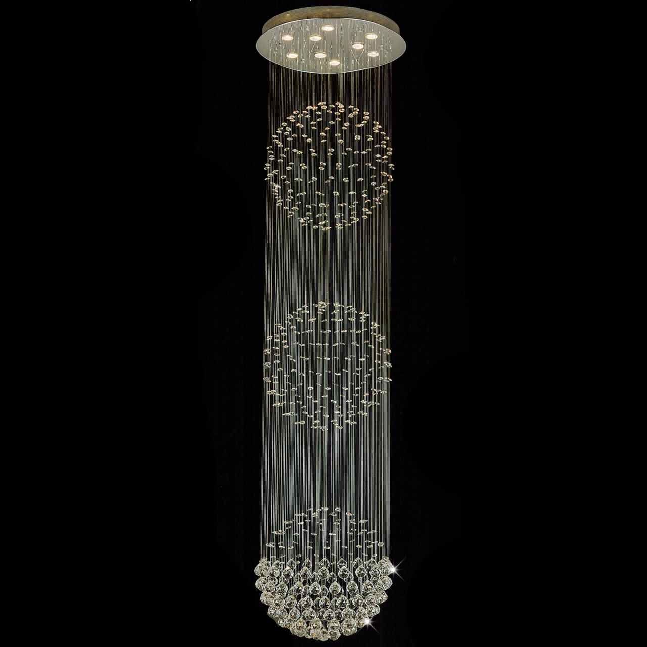 Modern Light Chandelier Throughout Most Popular Brizzo Lighting Stores. Triple Sphere Modern Foyer Crystal (Photo 7 of 15)