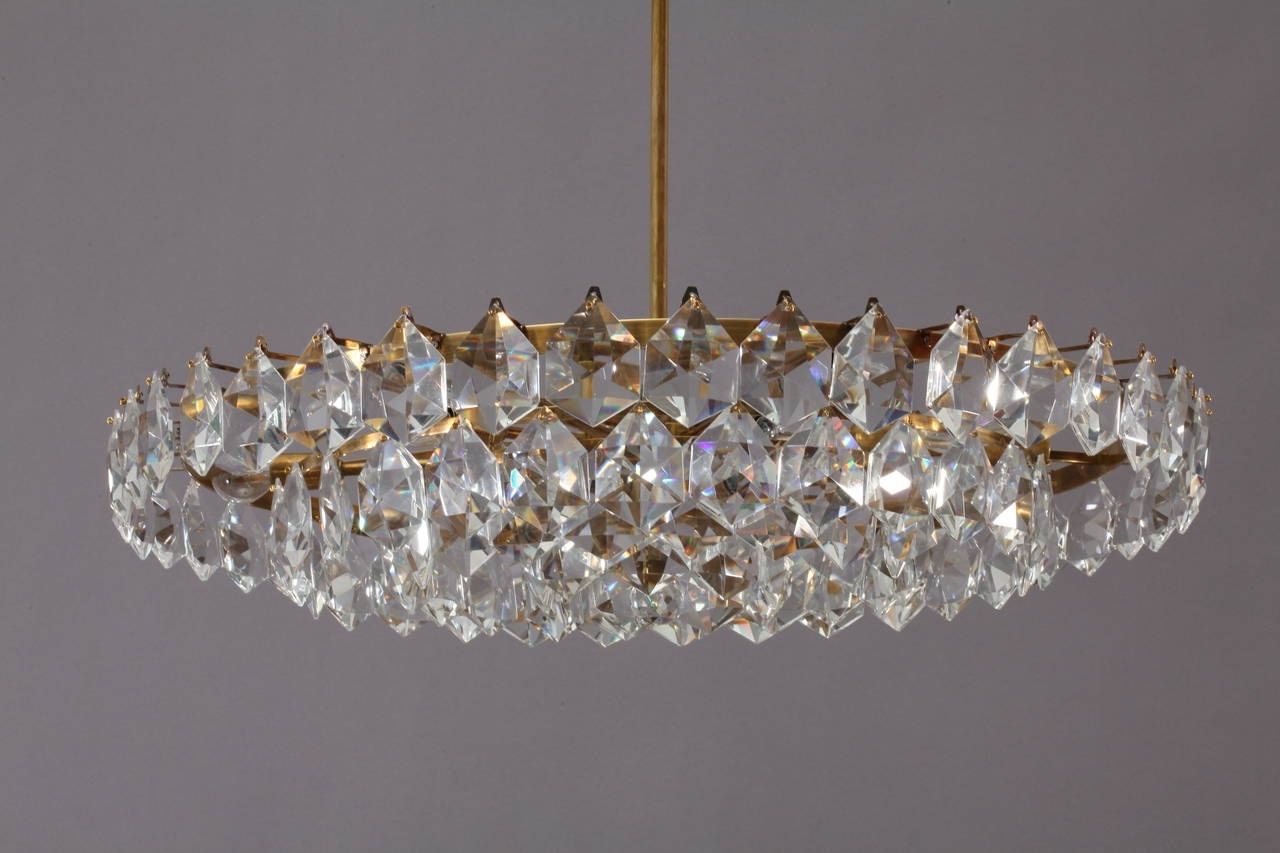Modernist Crystal Glass Chandelier Hexagonal Drop Shape Crystals Inside Most Recently Released Vienna Crystal Chandeliers (View 1 of 15)