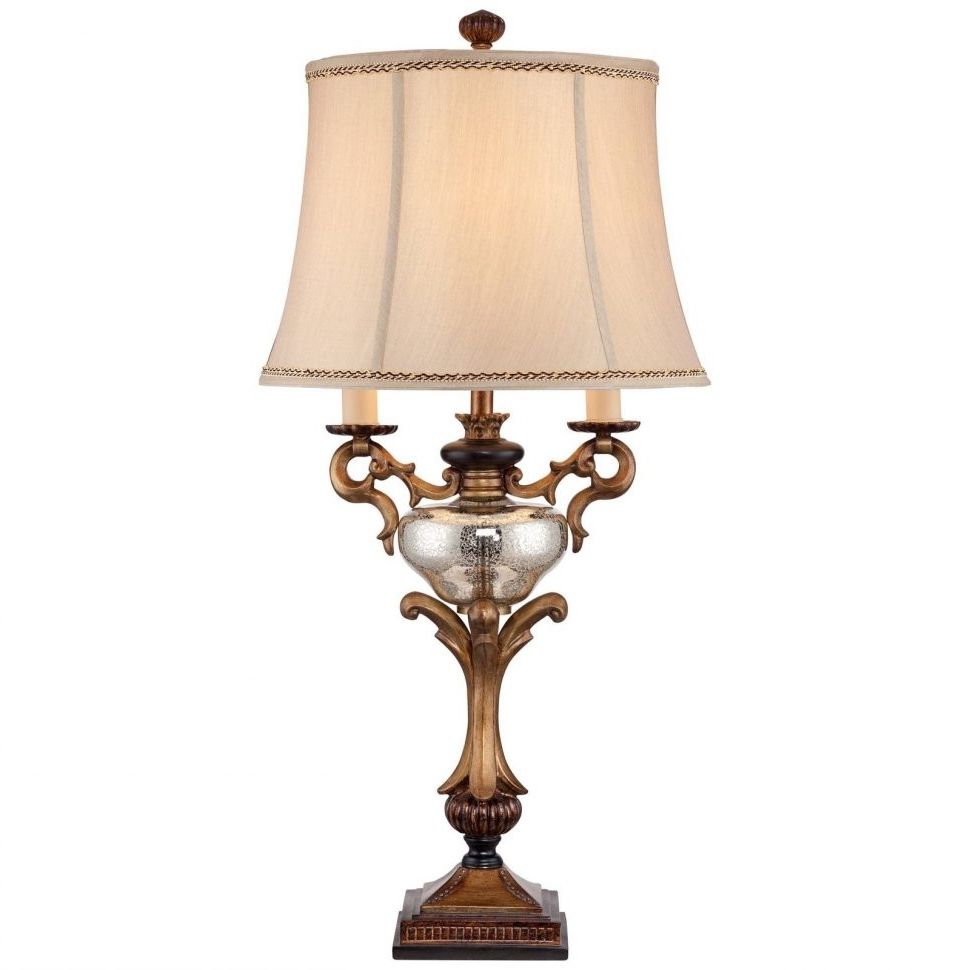 Most Recently Released Lighting : Glamorous Candelabra Table Lamp Black Light Antique Brass Regarding Faux Crystal Chandelier Table Lamps (Photo 6 of 15)