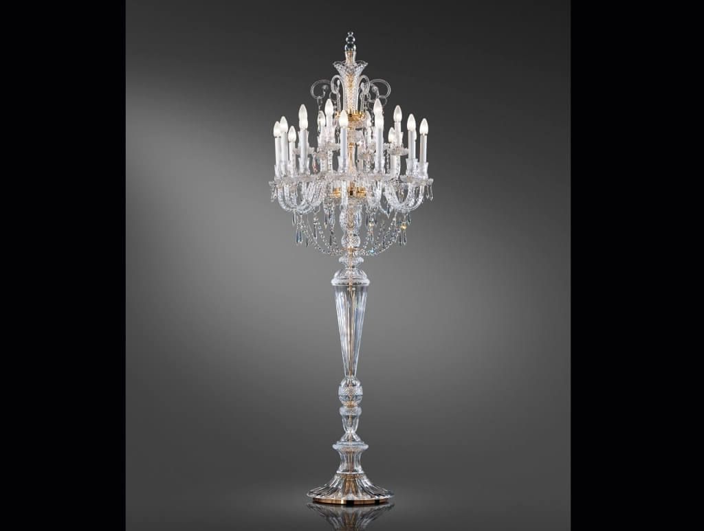 Most Up To Date Lighting: Deluxe Glass Pillar Chandelier Table Lamp Ideas With Throughout Mini Chandelier Table Lamps (Photo 11 of 15)