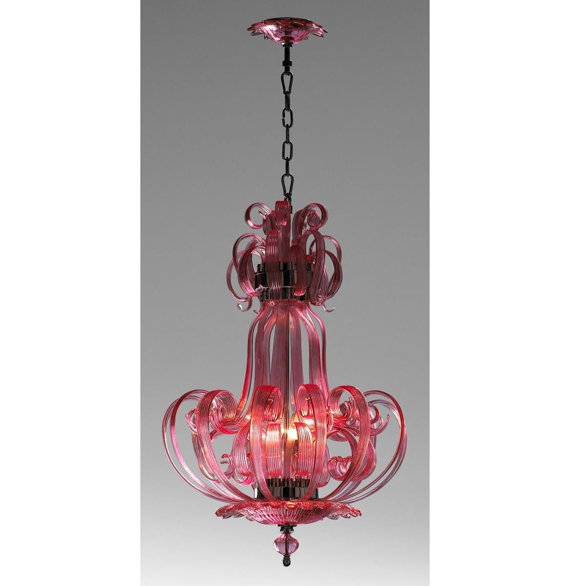 Murano Style Veneto Chandelier In Pink, Turquoise Or Clear Pertaining To Popular Turquoise And Pink Chandeliers (View 13 of 15)