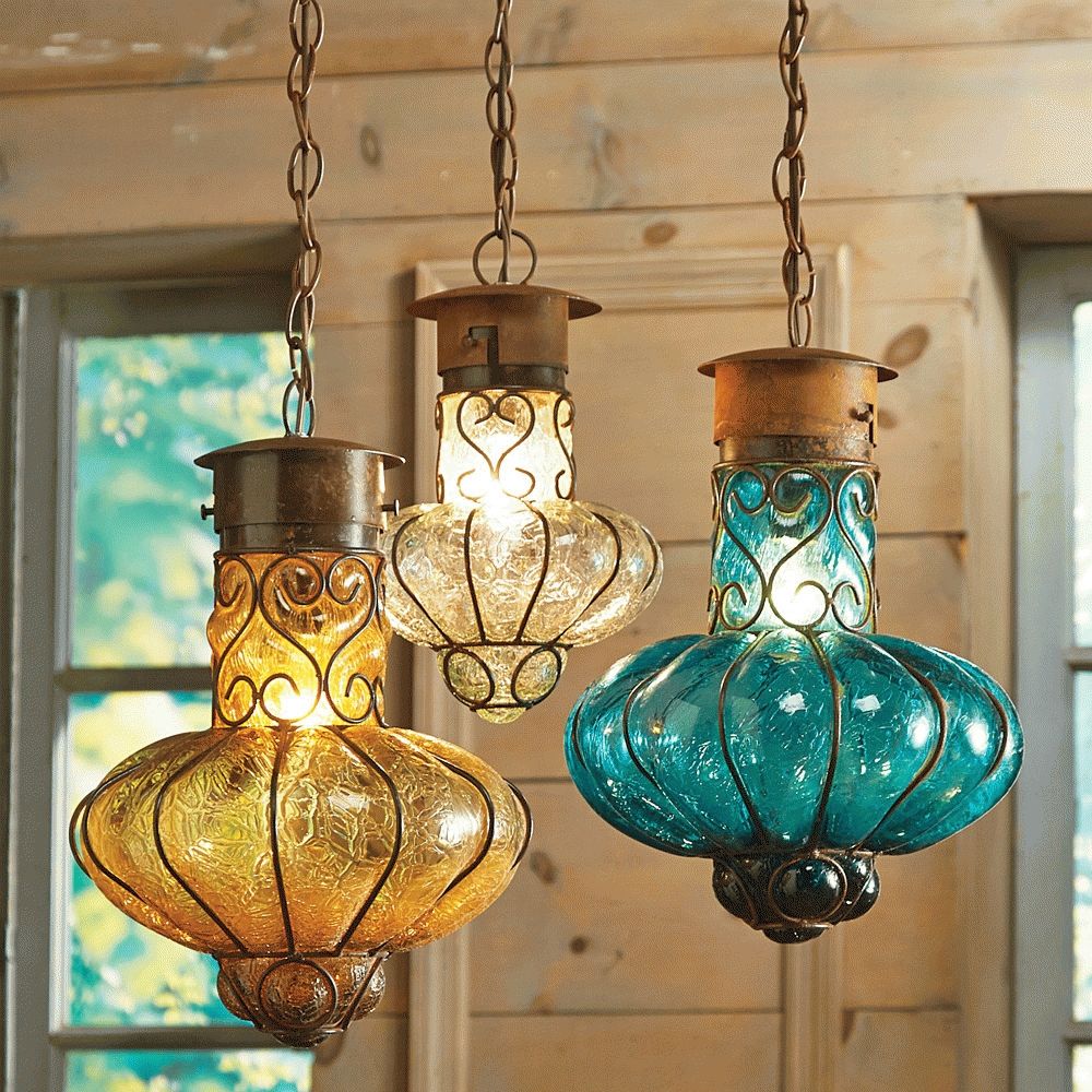 Newest Turquoise Glass Chandelier Lighting Within Flower Glass Pendant Lights (Photo 7 of 15)