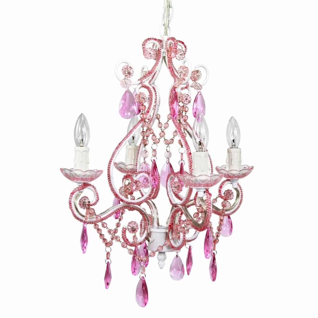 Nursery Chandelier Pink 4 Bulb – Marie Riccimarie Ricci Intended For Well Known Mini Chandeliers For Nursery (View 12 of 15)