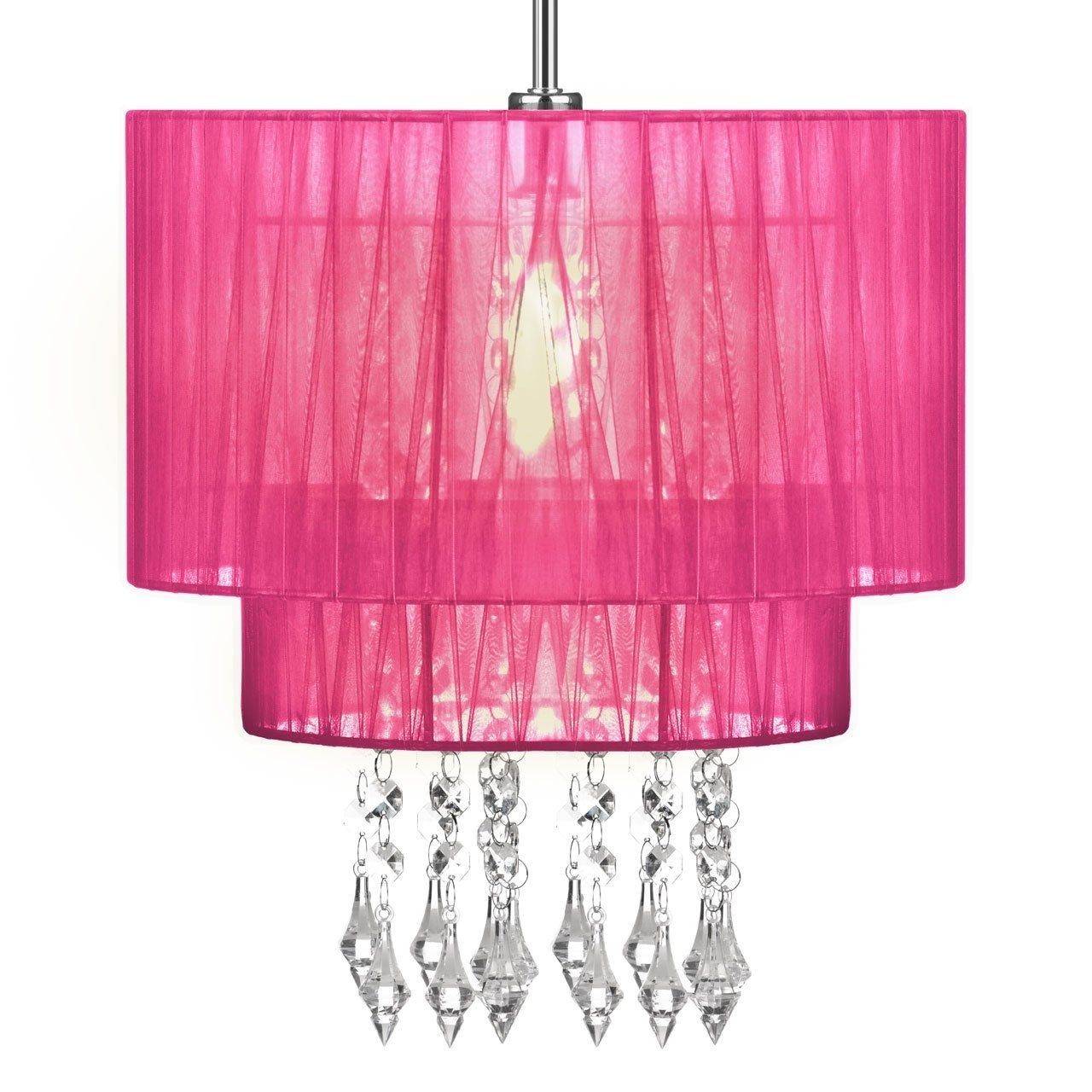 Pendant Shade New Voile Beaded Ceiling Light Chandelier Presented In Intended For Best And Newest Fuschia Chandelier (Photo 2 of 15)