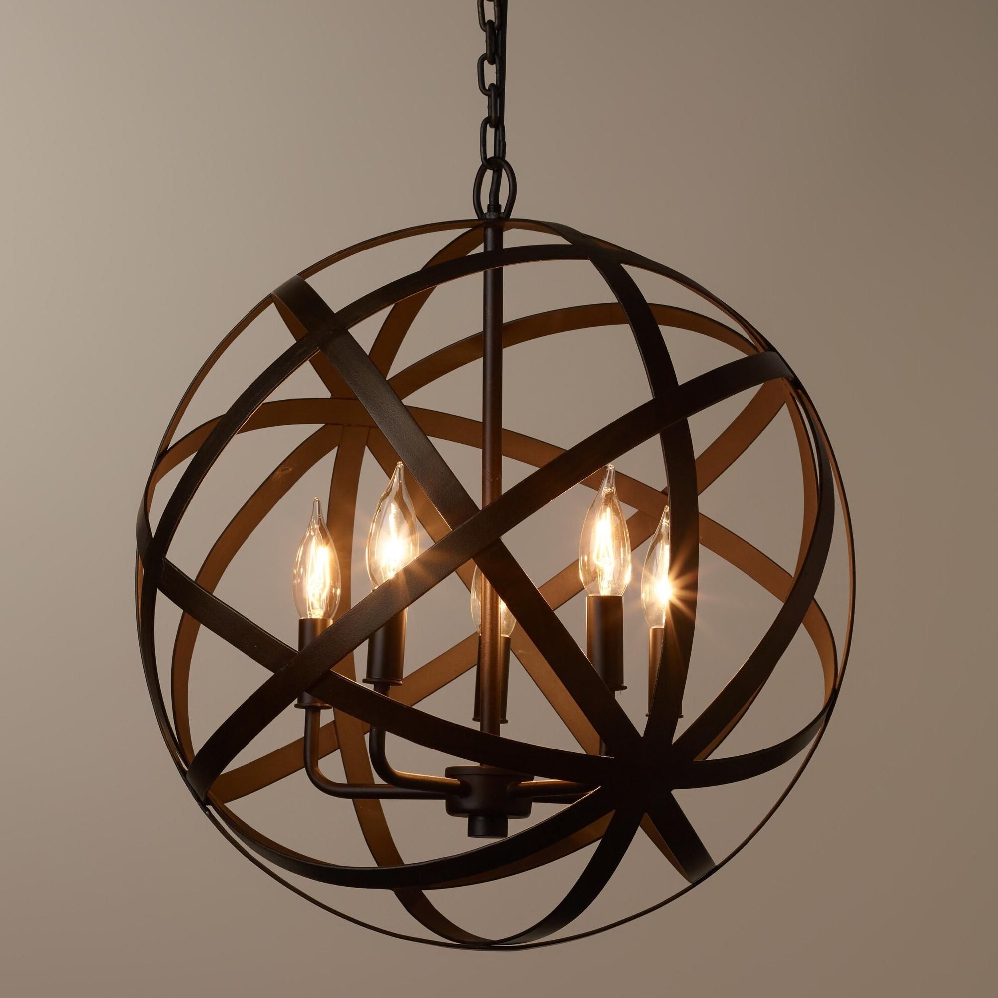 Featured Photo of 15 Inspirations Metal Sphere Chandelier