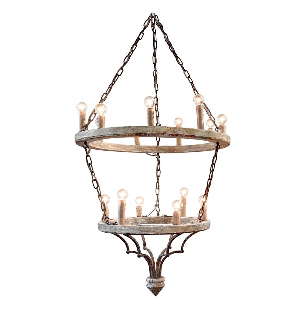 Preferred French Country Chandeliers In Joselyn Grand 15 Light French Country Cottage Rustic Chandelier (View 5 of 15)