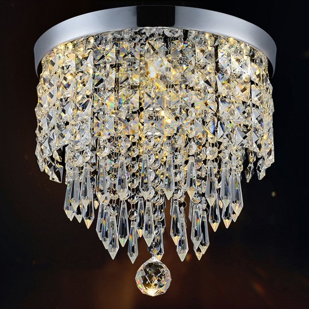 Small Chandeliers For Low Ceilings Regarding Most Up To Date Hile Lighting Ku300074 Modern Chandelier Crystal Ball Fixture (Photo 10 of 15)