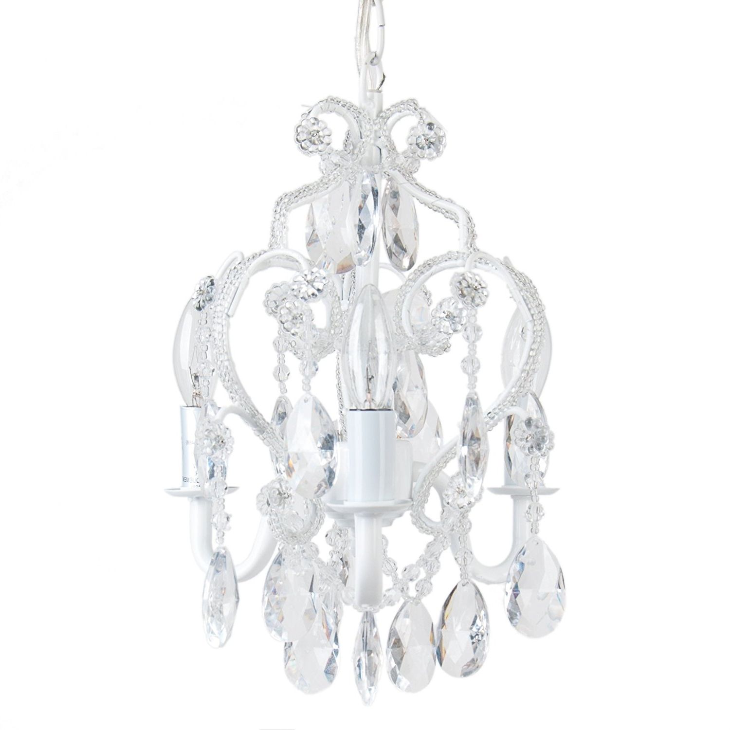 Small White Chandeliers With Regard To Latest Amazon: Tadpoles Three Bulb Chandelier, Lavender Topaz: Baby (Photo 10 of 15)
