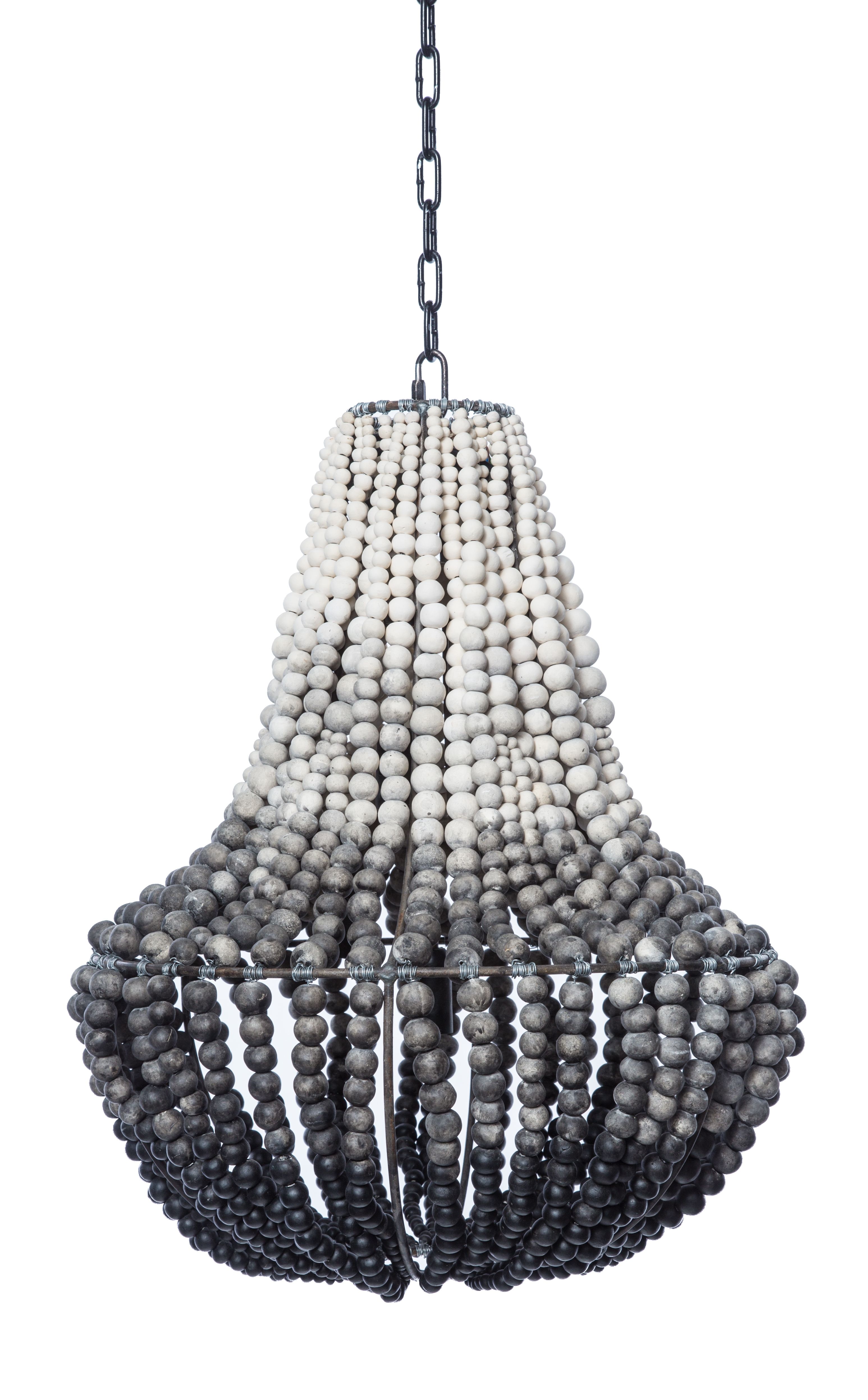 South African Ombre Grey Clay Beaded Chandelier (2 Available With Regard To Favorite Turquoise Beaded Chandelier Light Fixtures (Photo 10 of 15)