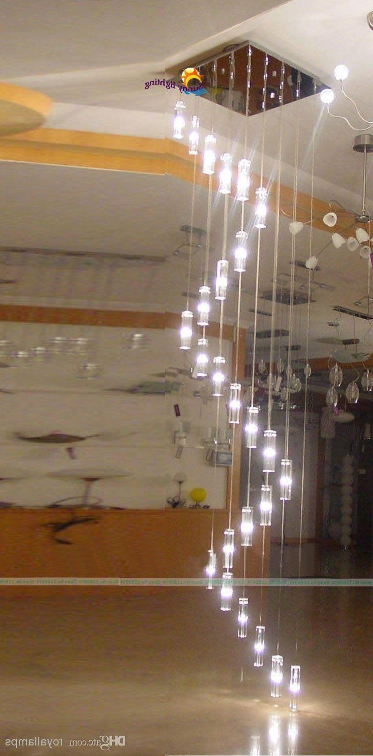 Trendy Modern Large Chandelier In 30 Lights 3.5 4m Large Long Stairway Crystal Chandelier Lamp Big (Photo 13 of 15)