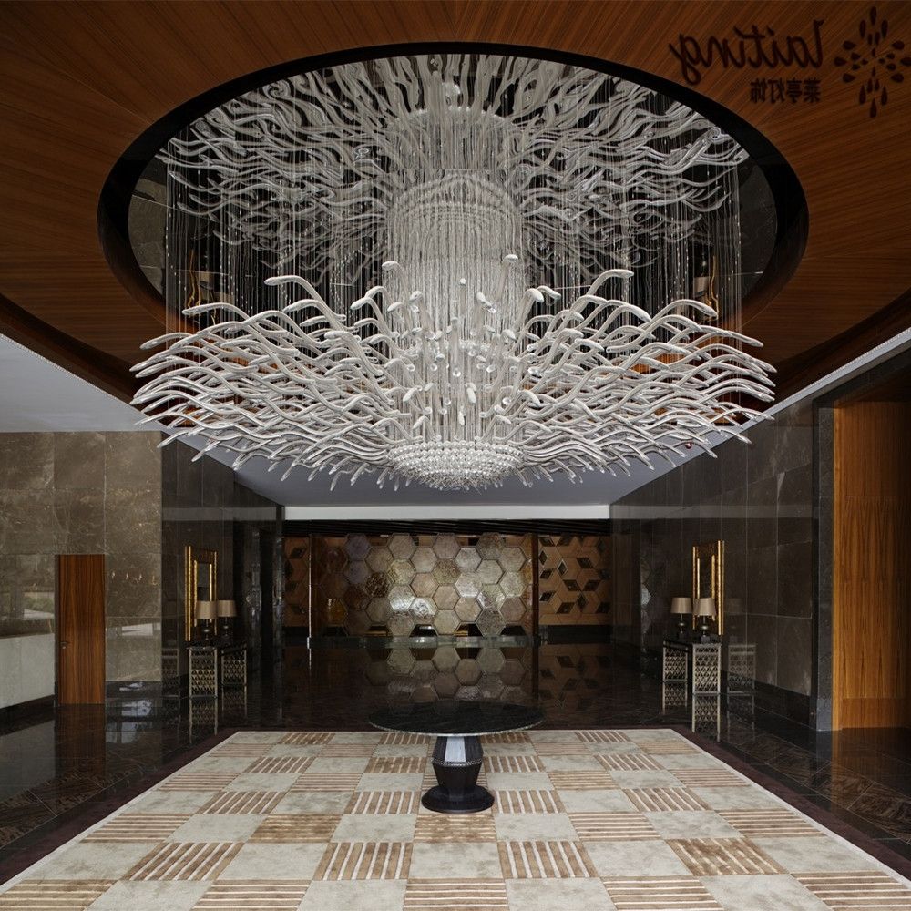 Well Known Hotel Chandelier Within Modern Hotel Lobby Custom Made Chandelier Light For Low Ceiling (Photo 1 of 15)