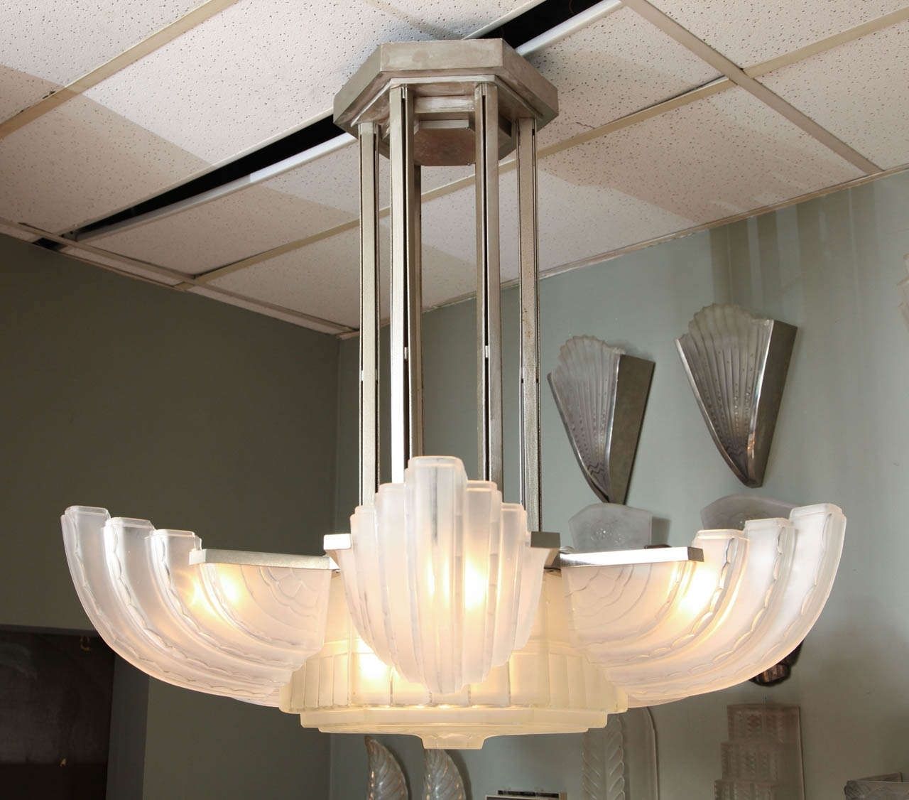 Well Liked Large And Important Art Deco Chandeliersabino – Paul Stamati Gallery Within Large Art Deco Chandelier (View 10 of 15)