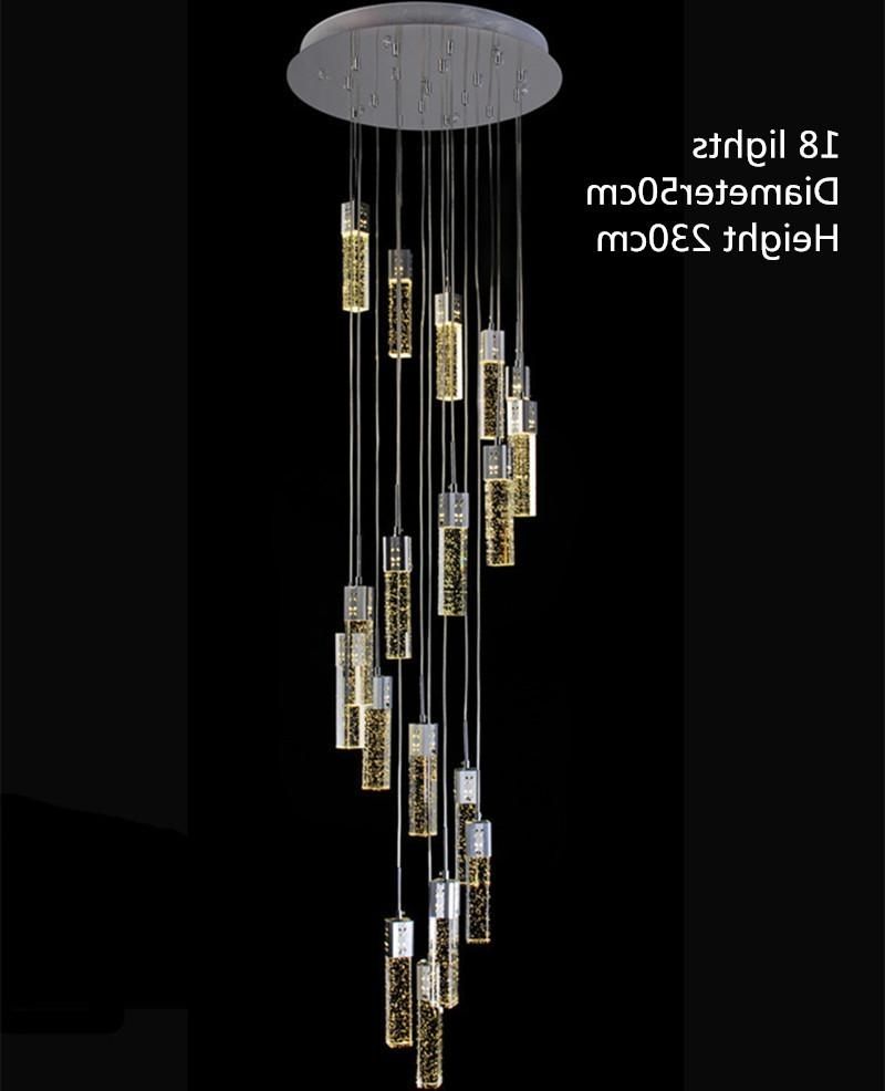 Widely Used Stairway Chandelier Within 1.4 3.5m Modern Led Stairwell Chandeliers Crystal Stair Lighting (Photo 15 of 15)