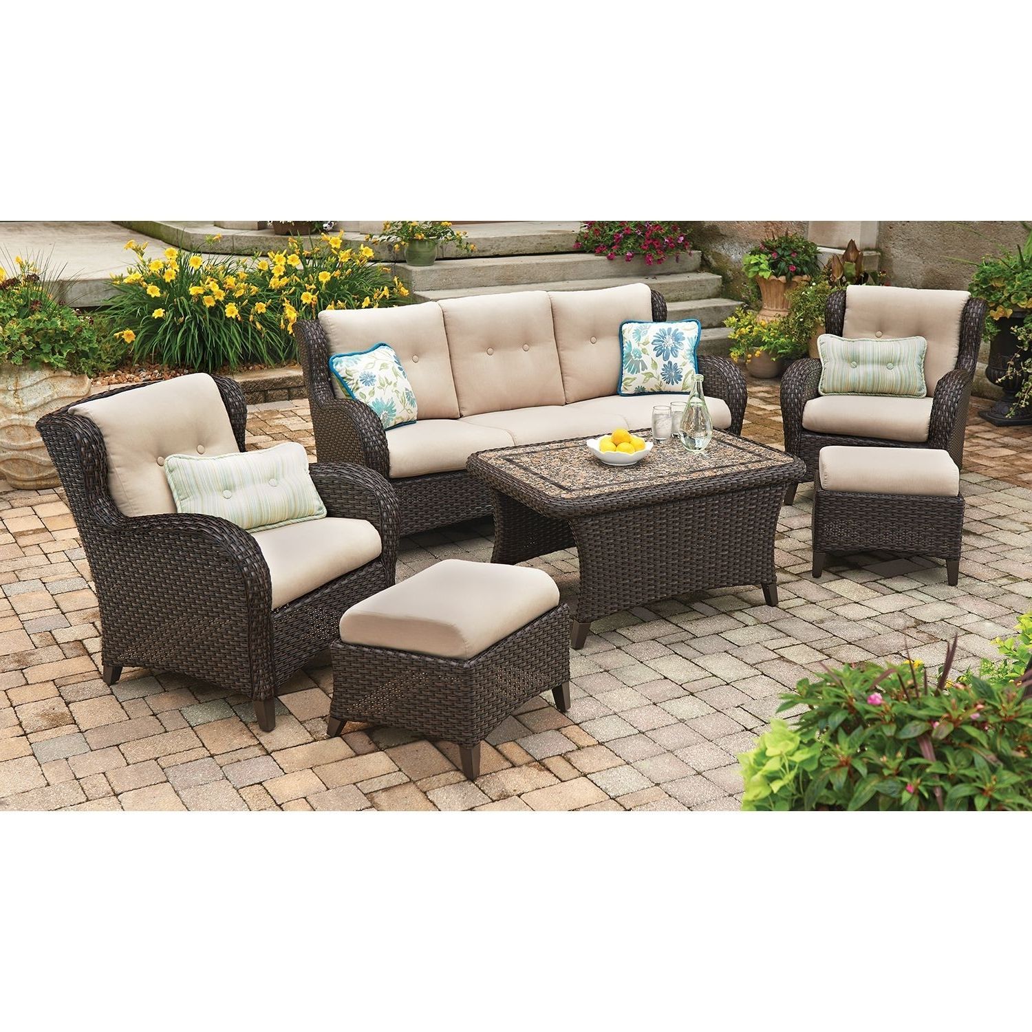 2017 Member's Mark Heritage 6 Piece Deep Seating Set With Premium With Patio Conversation Sets At Sam's Club (View 1 of 15)