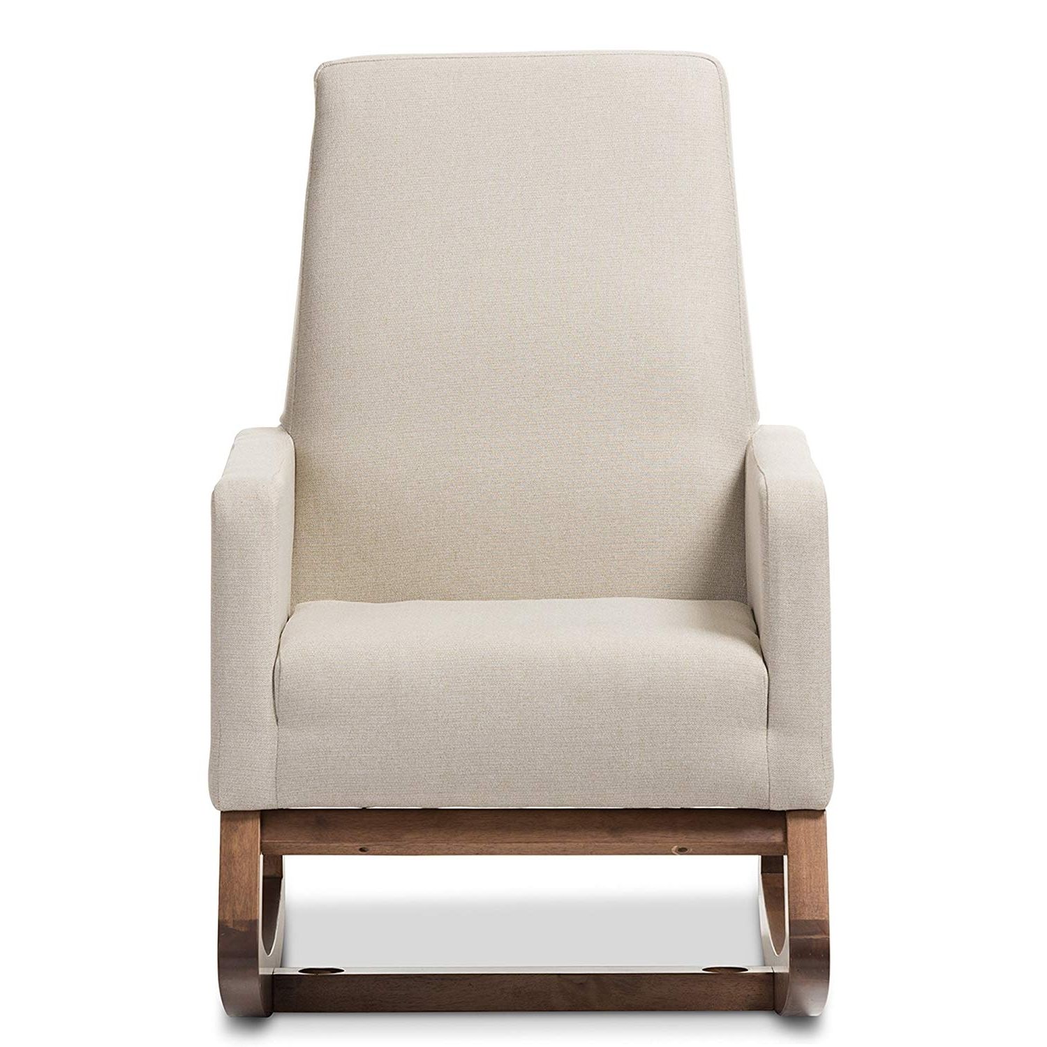 Amazon: Baxton Studio Yashiya Mid Century Retro Modern Fabric In Widely Used Upholstered Rocking Chairs (View 9 of 15)