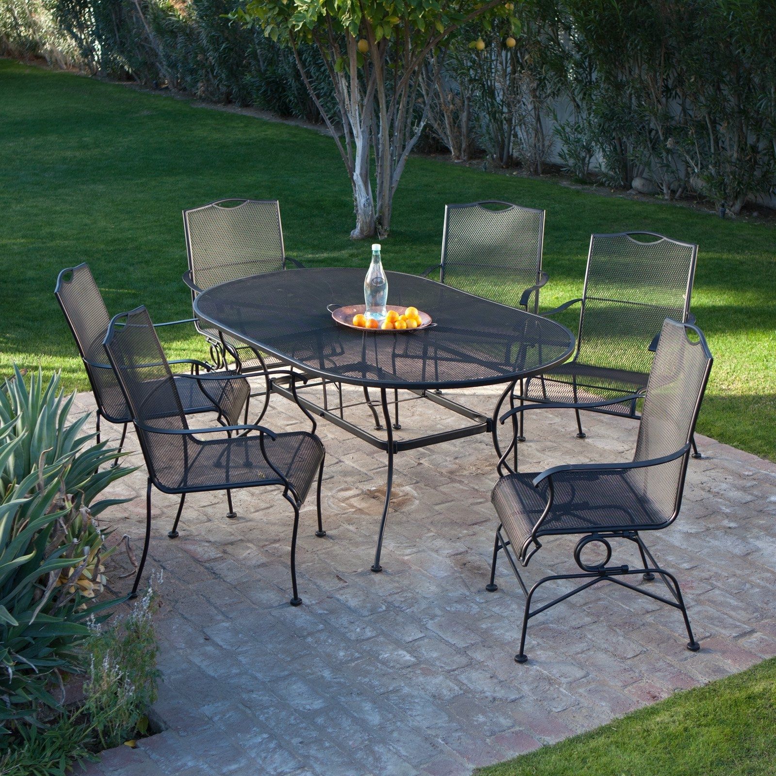 Belham Living Stanton Wrought Iron Dining Setwoodard – Seats 6 Intended For Most Up To Date Iron Patio Conversation Sets (Photo 1 of 15)