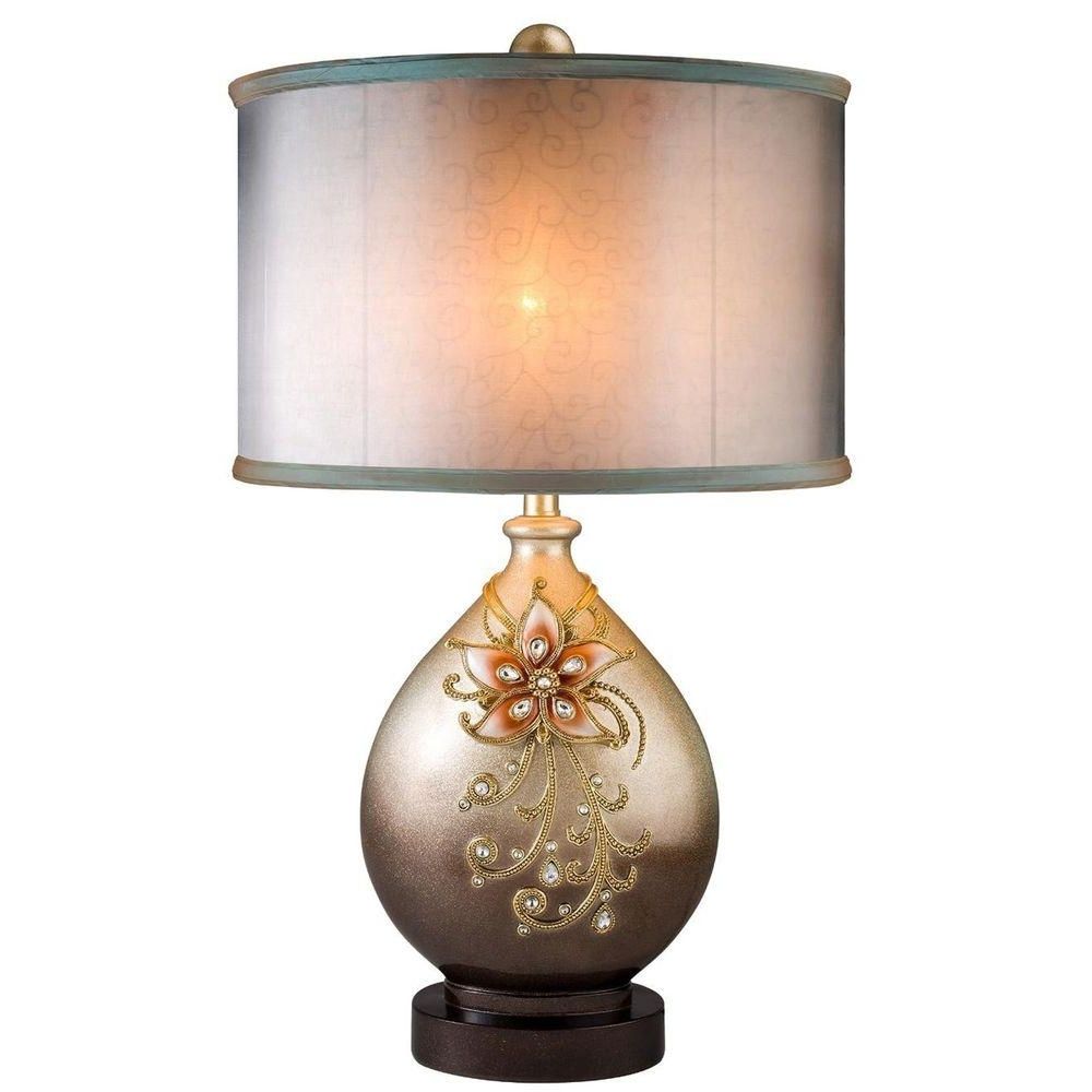 Best And Newest Ore International 30 In. Multicolored/sapphire Rose Table Lamp K With Glass Living Room Table Lamps (Photo 13 of 15)