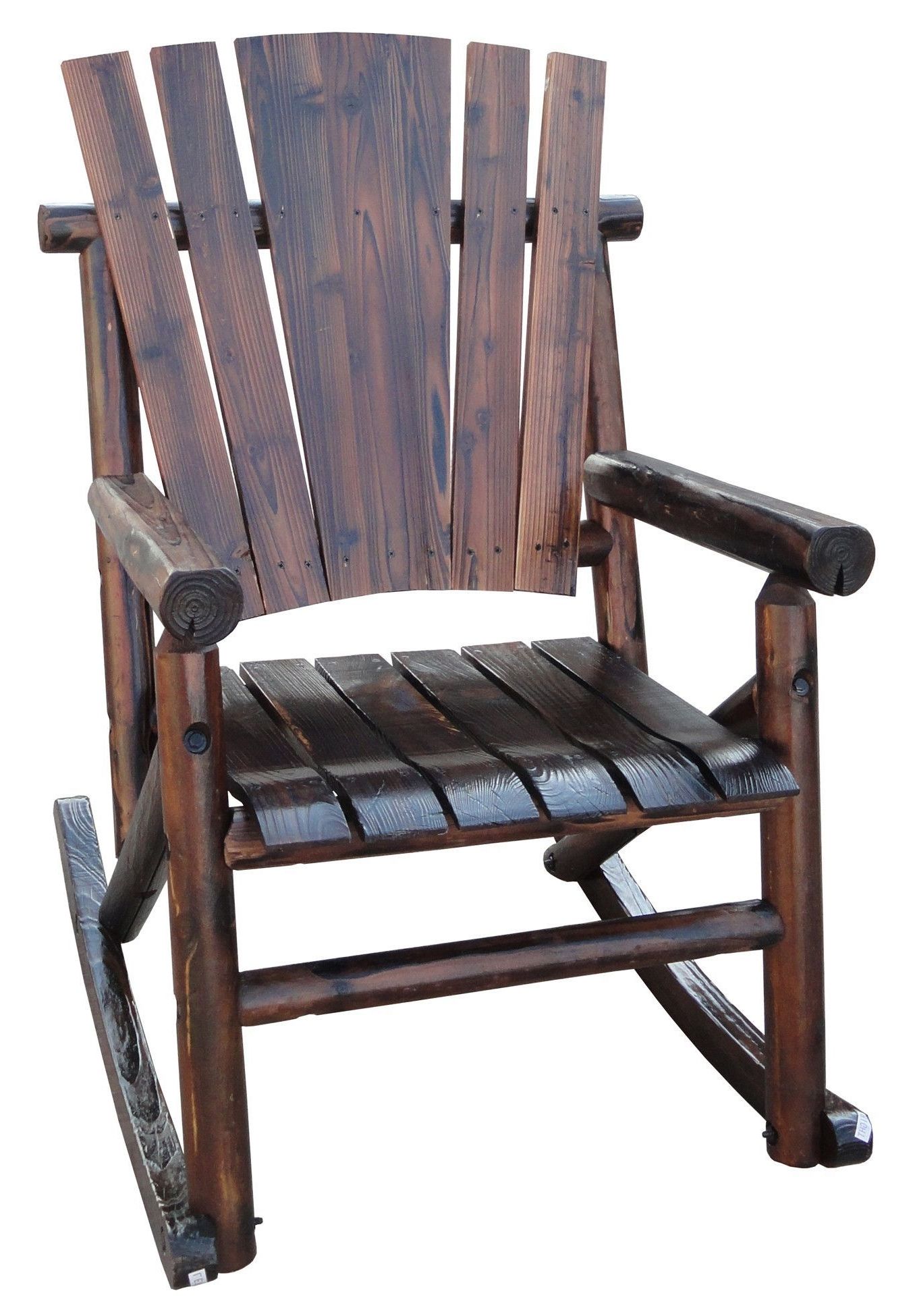 Char Log Patio Rocking Chairs With Star Within Newest Single Rocker Without Star (View 6 of 15)