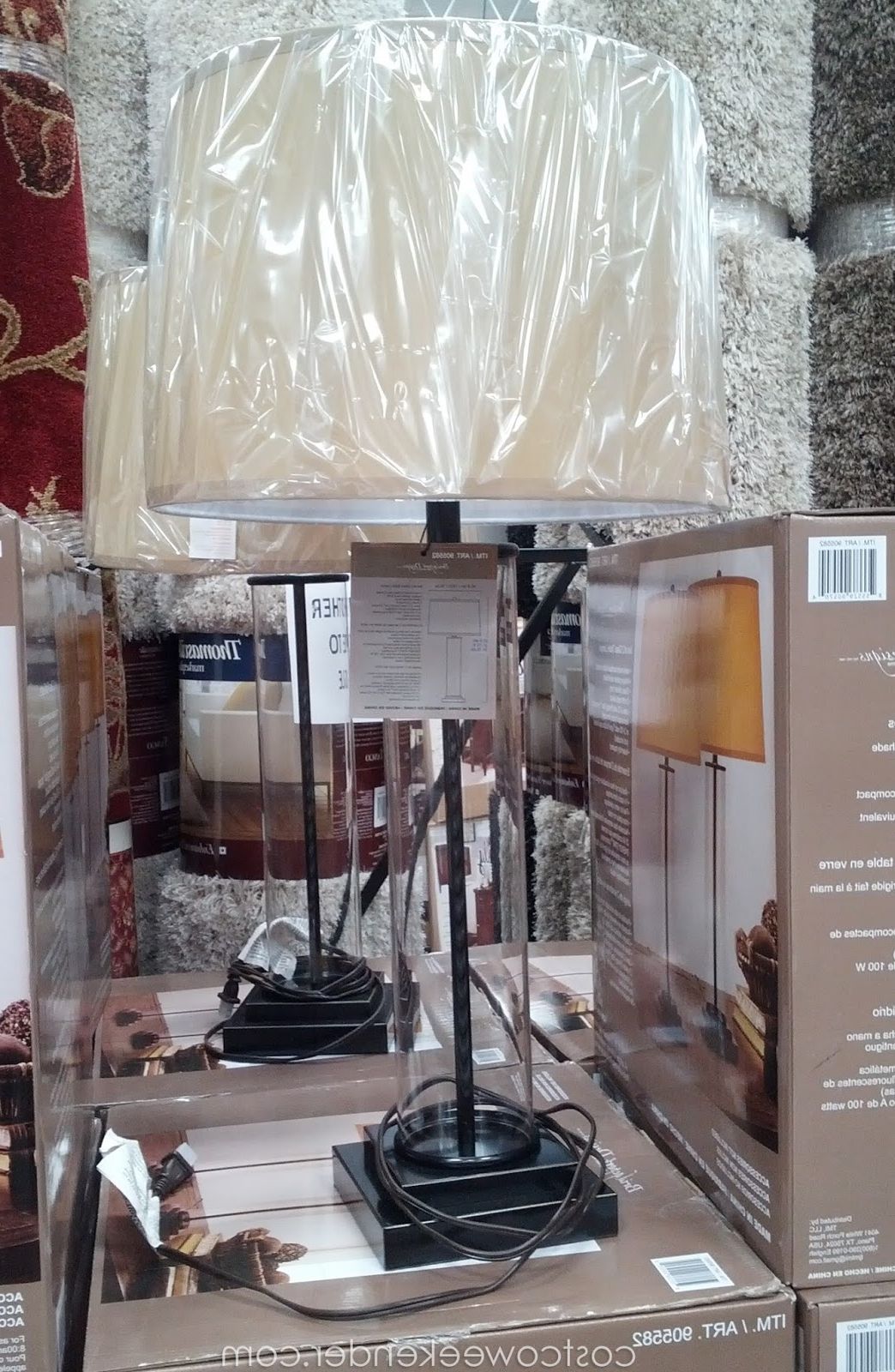 Costco Living Room Table Lamps Within Preferred Bridgeport Designs Glass Cylinder Table Lamps (set Of 2) (View 4 of 15)
