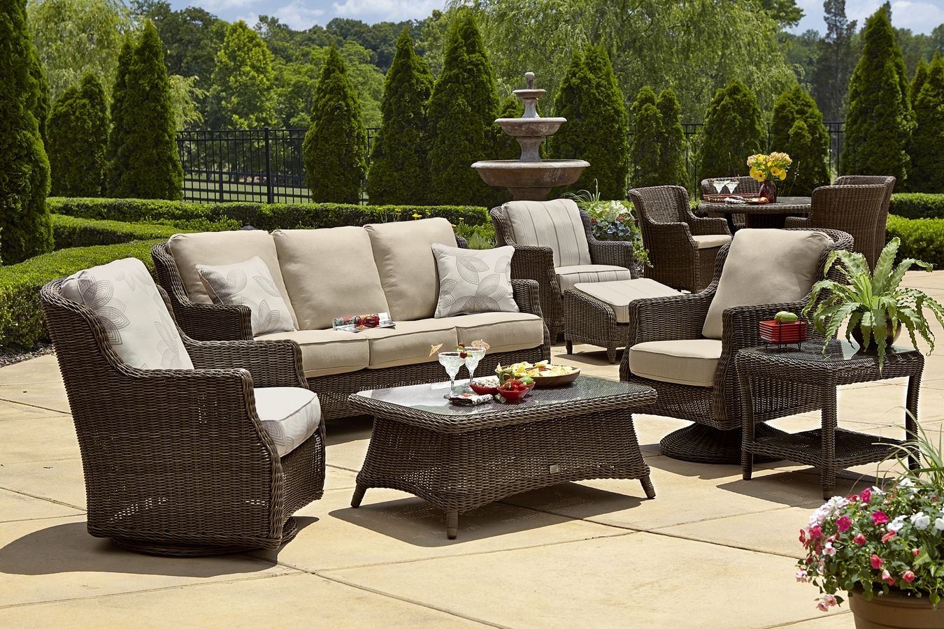 Current Cute Resin Wicker Furniture 12 Lovely Patio Clearance Ideas Picture With Patio Conversation Sets With Swivel Chairs (View 8 of 15)