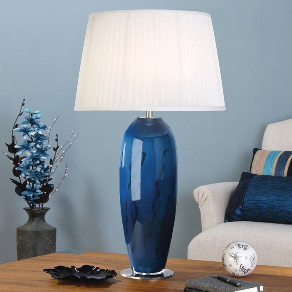 Current Table Lamp Charming Blue Glass Lamp: Blue Table Lamps, Blue Table Intended For Blue Living Room Table Lamps (View 2 of 15)