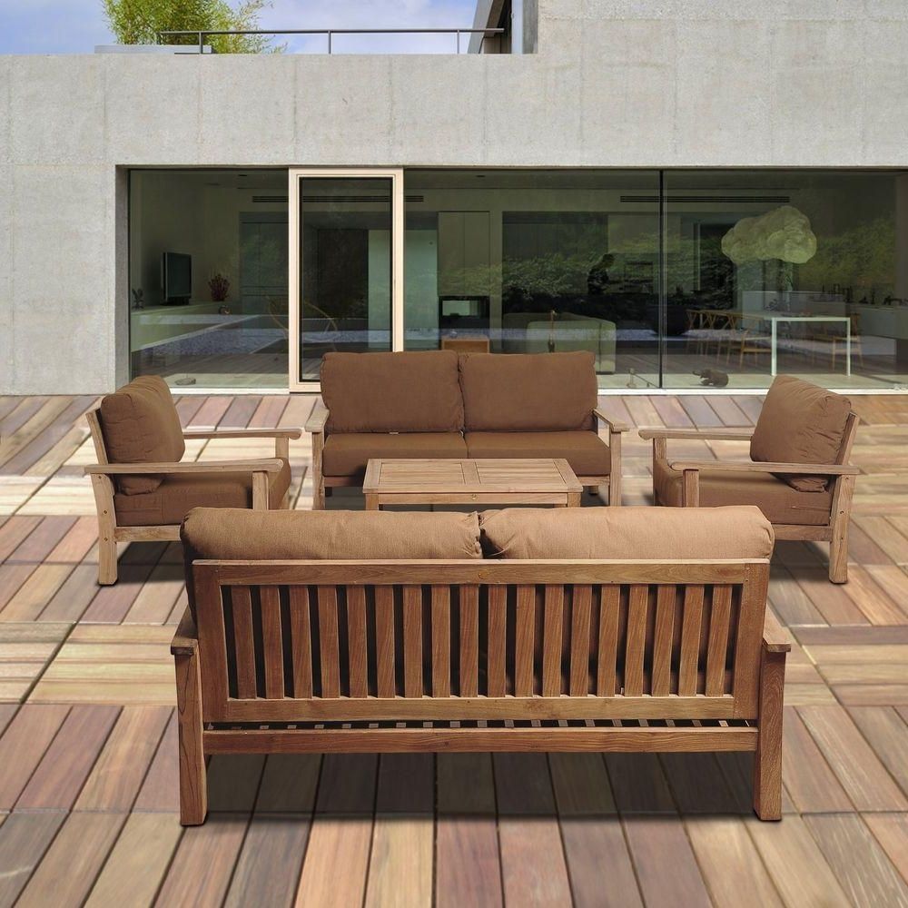 Fashionable Teak – Patio Conversation Sets – Outdoor Lounge Furniture – The Home Inside Wood Patio Furniture Conversation Sets (Photo 2 of 15)