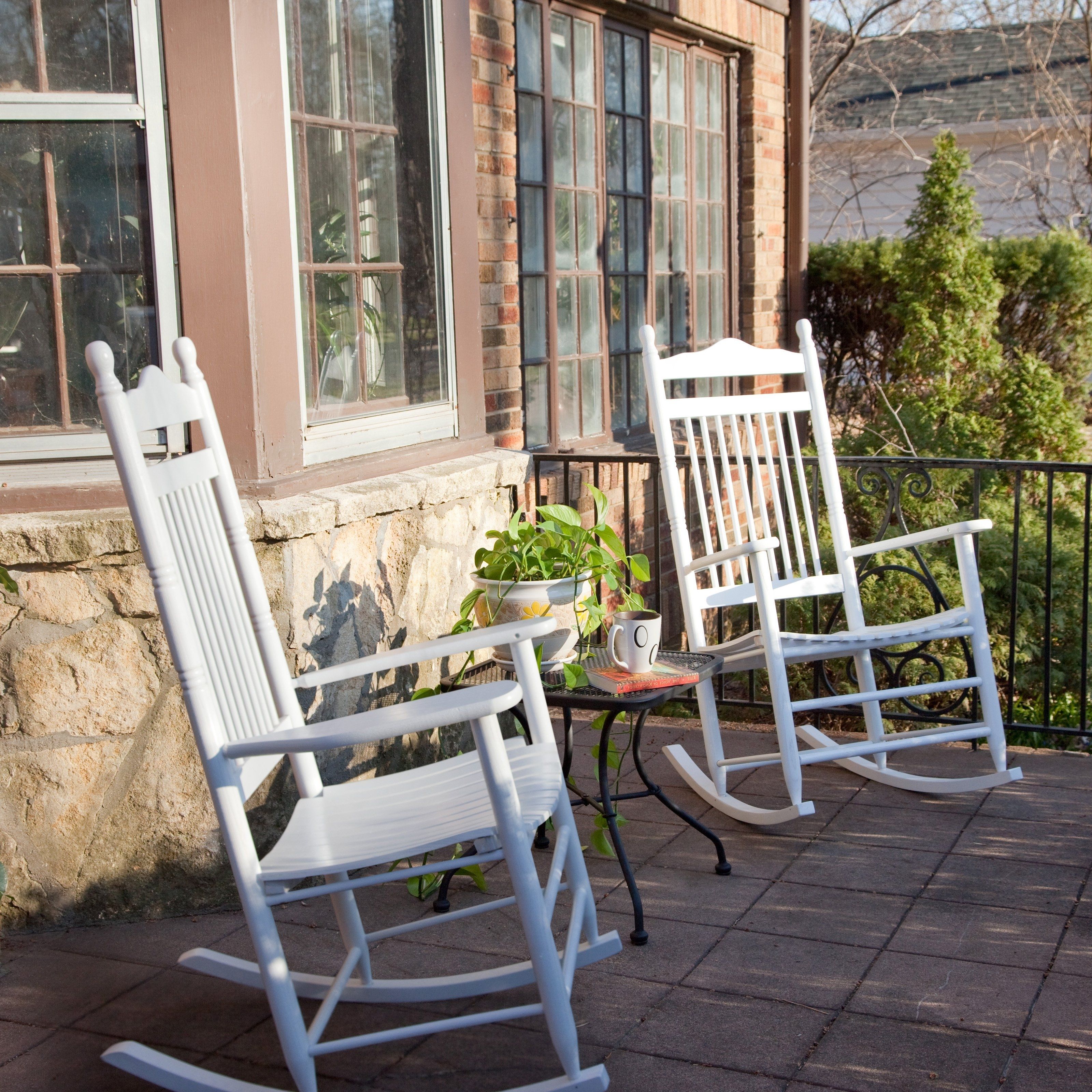 Favorite Rocking Chairs At Walmart Regarding Dixie Seating Indoor/outdoor Spindle Rocking Chairs – White – Set Of (View 6 of 15)