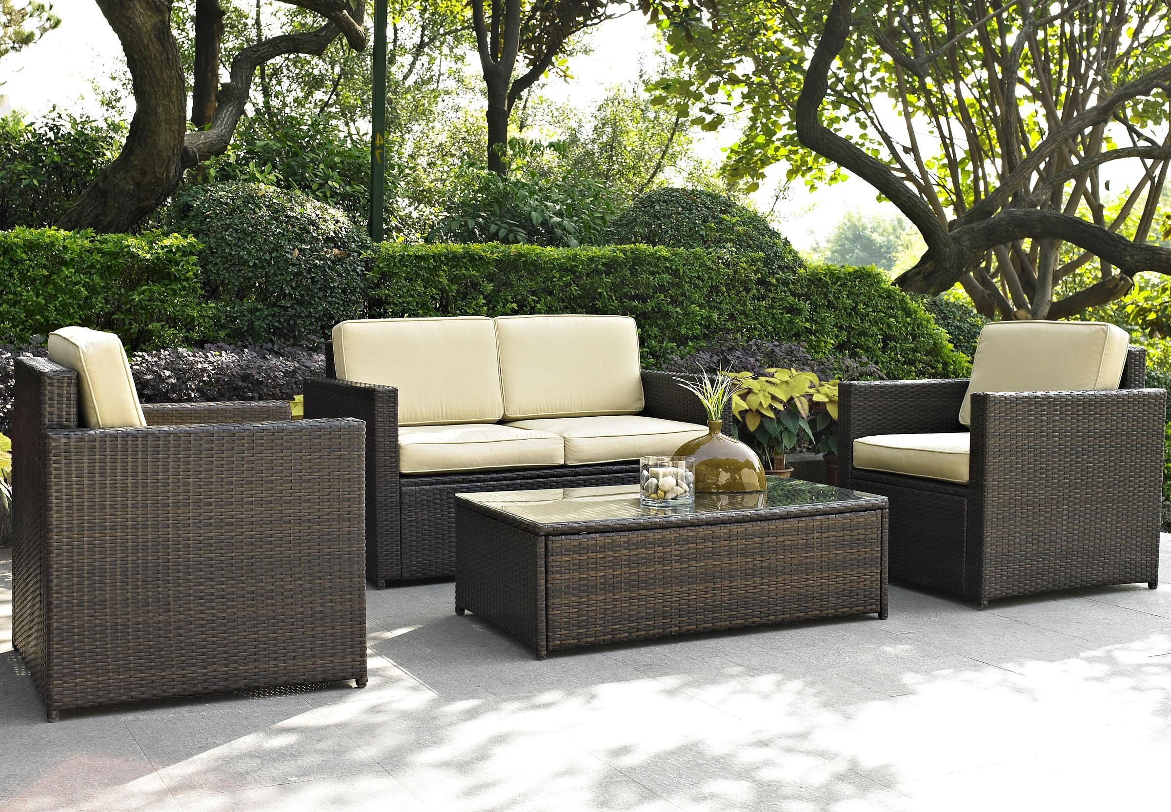 Furniture: Lovely Brown Wicker Chair Outdoor Furniture Design Inside Well Liked Patio Conversation Sets At Target (Photo 4 of 15)