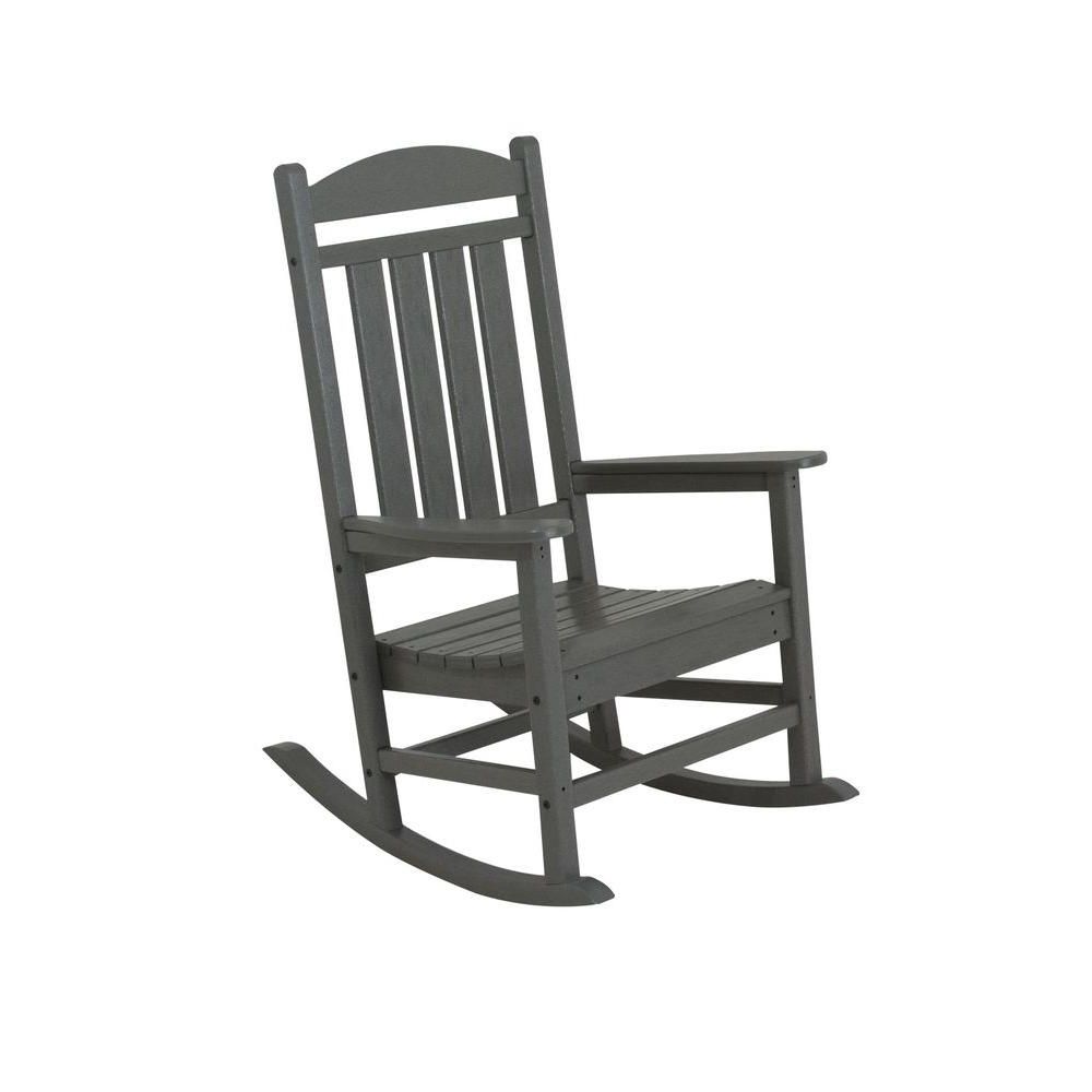 Manhattan Patio Grey Rocking Chairs Pertaining To Most Popular Polywood Presidential Slate Grey Plastic Patio Rocker R100gy – The (View 1 of 15)