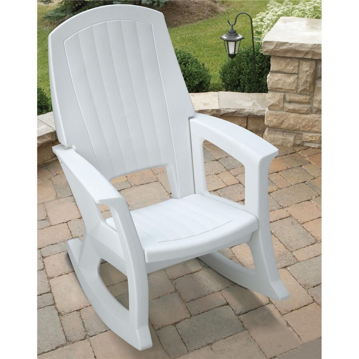 Most Popular Semco Plastics White Resin Outdoor Patio Rocking Chair Semw : Rural Inside Plastic Patio Rocking Chairs (View 1 of 15)