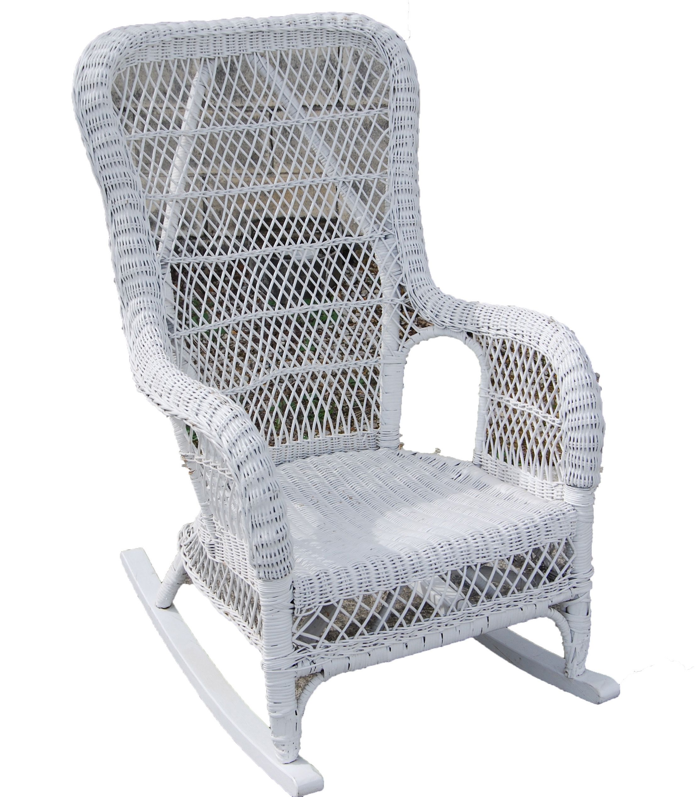Most Recent Wicker Rocking Chair With Magazine Holder Intended For Wicker Rocking Chairs For Porch Arm Chair Wicker & Loom Round Back (View 9 of 15)