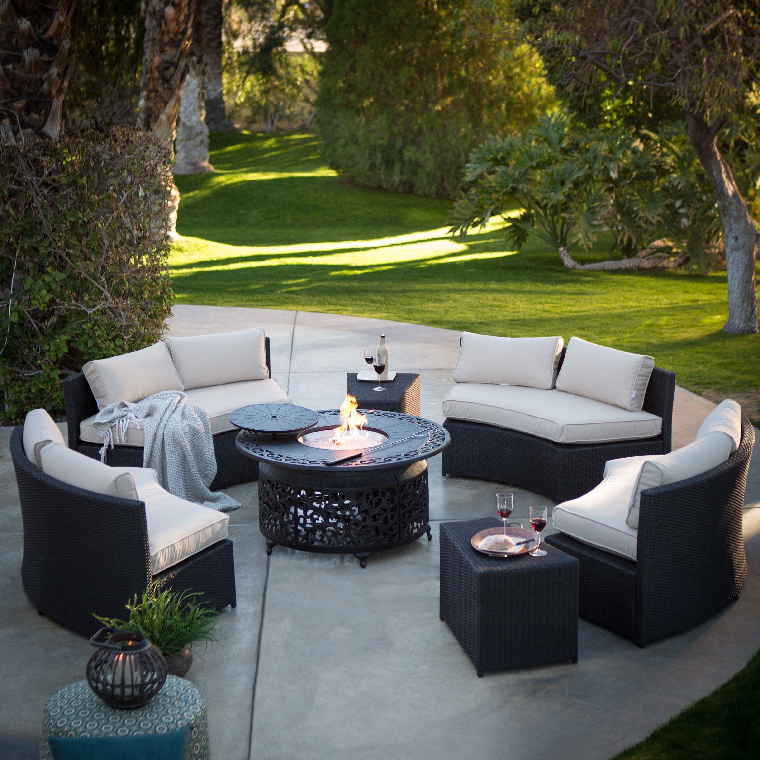 Popular Wonderful Fire Pit Conversation Set Patio Sets With Belham Living With Hayneedle Patio Conversation Sets (View 13 of 15)