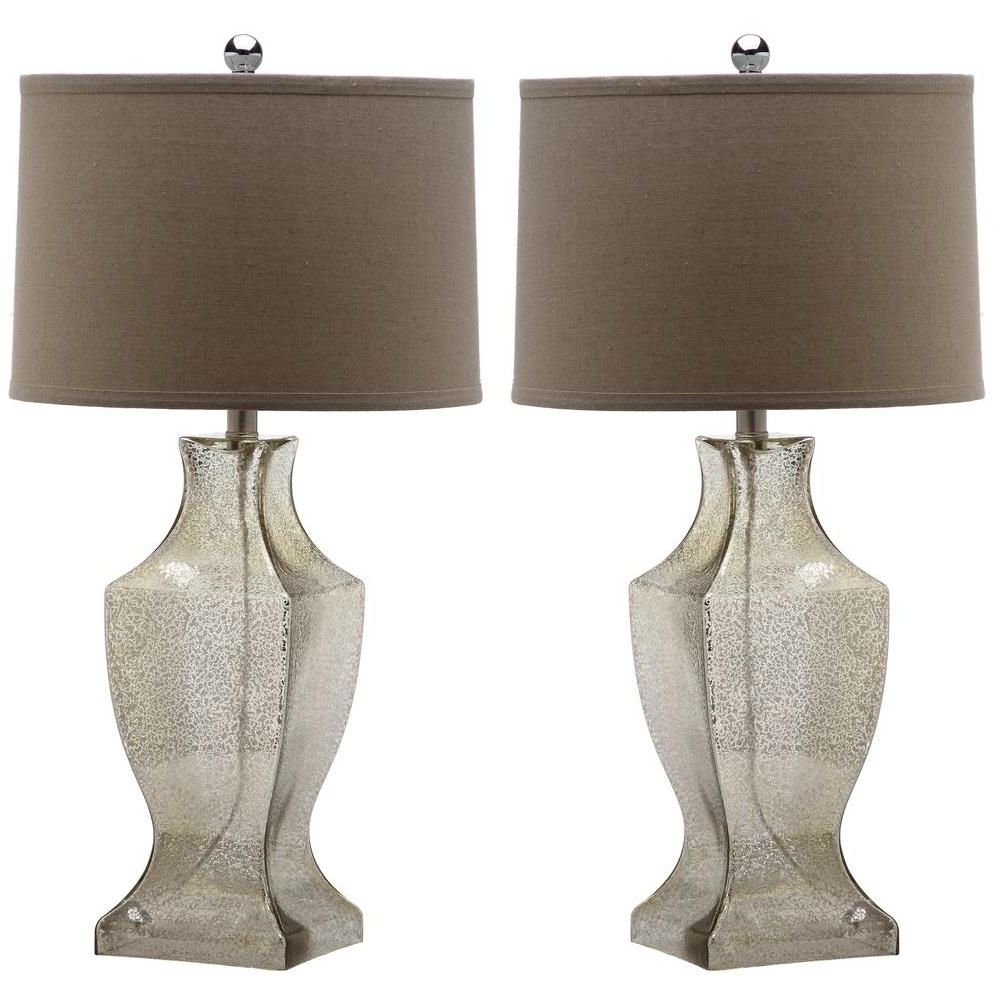 Safavieh Glass Bottom 28.5 In. Antique Silver Table Lamp With Wheat With Newest Set Of 2 Living Room Table Lamps (Photo 8 of 15)