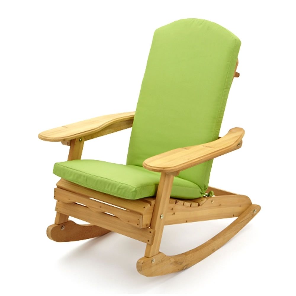 Well Known Patio Rocking Chairs Intended For Garden Patio Rocking Chair With Lime Green Luxury Cushion (View 12 of 15)