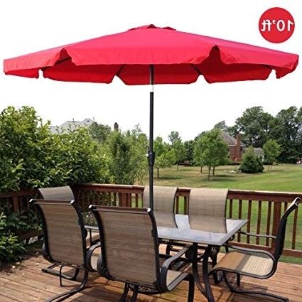 10 Ft Patio Umbrellas Inside Well Known Amazon : Gothobby 10ft Outdoor Patio Umbrella Aluminum W/ Tilt (Photo 1 of 15)