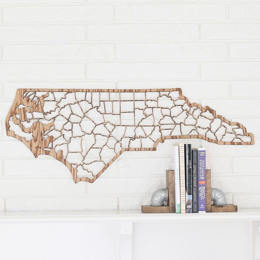 2018 North Carolina County Map Wall Art (Photo 1 of 15)