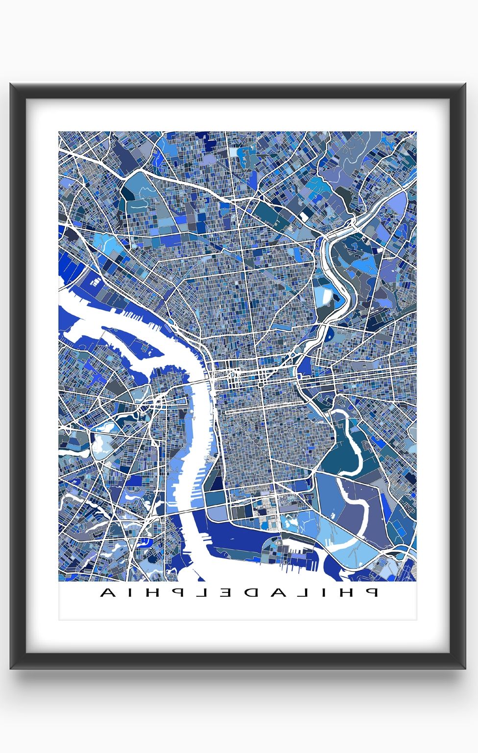 2018 Philadelphia Map Print, Philadelphia Art, Pennsylvania Usa City Maps With Regard To Philadelphia Map Wall Art (View 3 of 15)