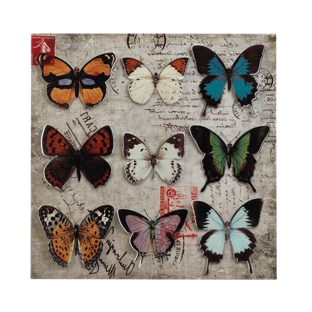2018 Tin Wall Art Intended For Collage Butterfly Tin Wall Art – Upc  (View 9 of 15)